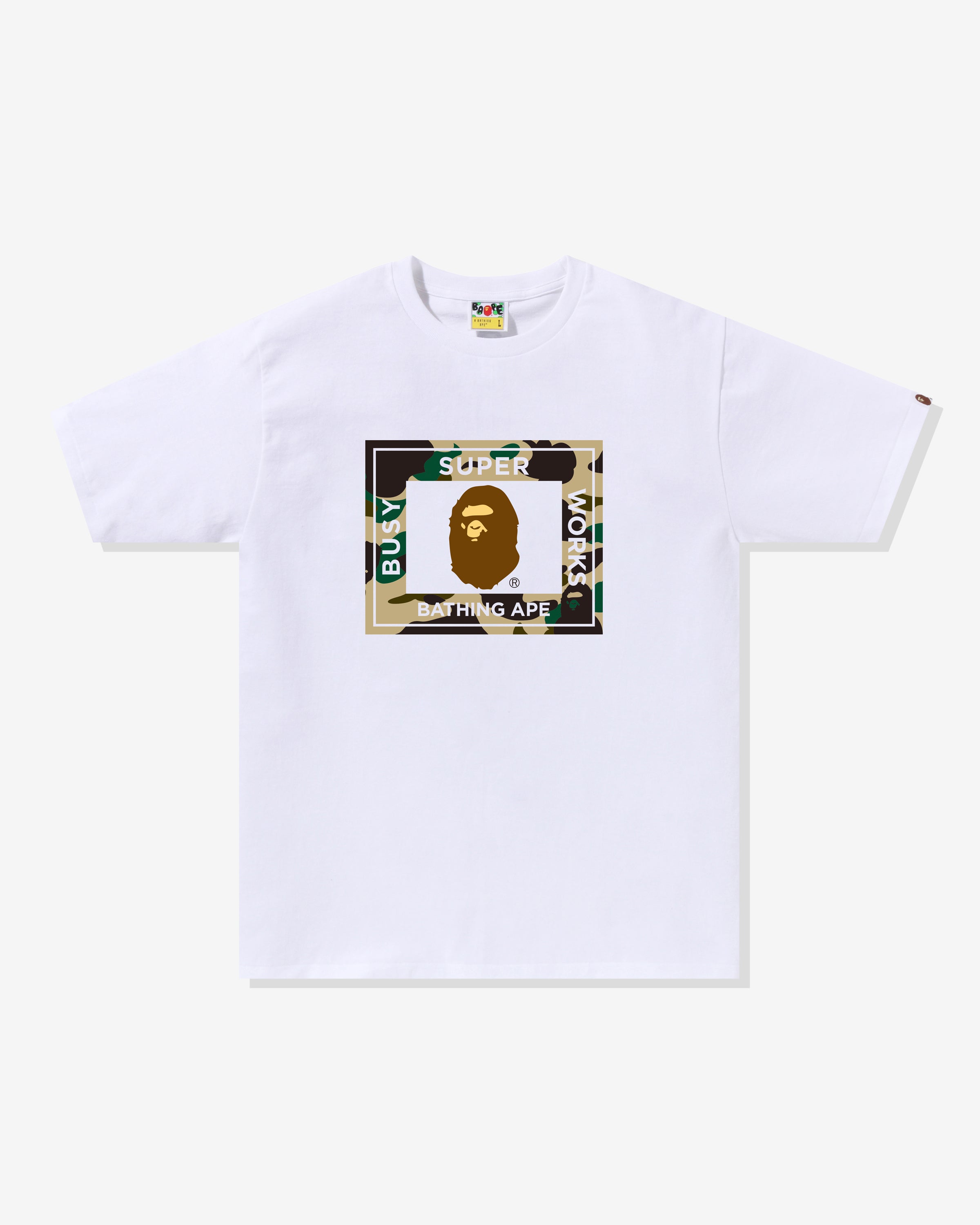 BAPE 1ST CAMO SUPER BUSY WORKS TEE - WHITE -