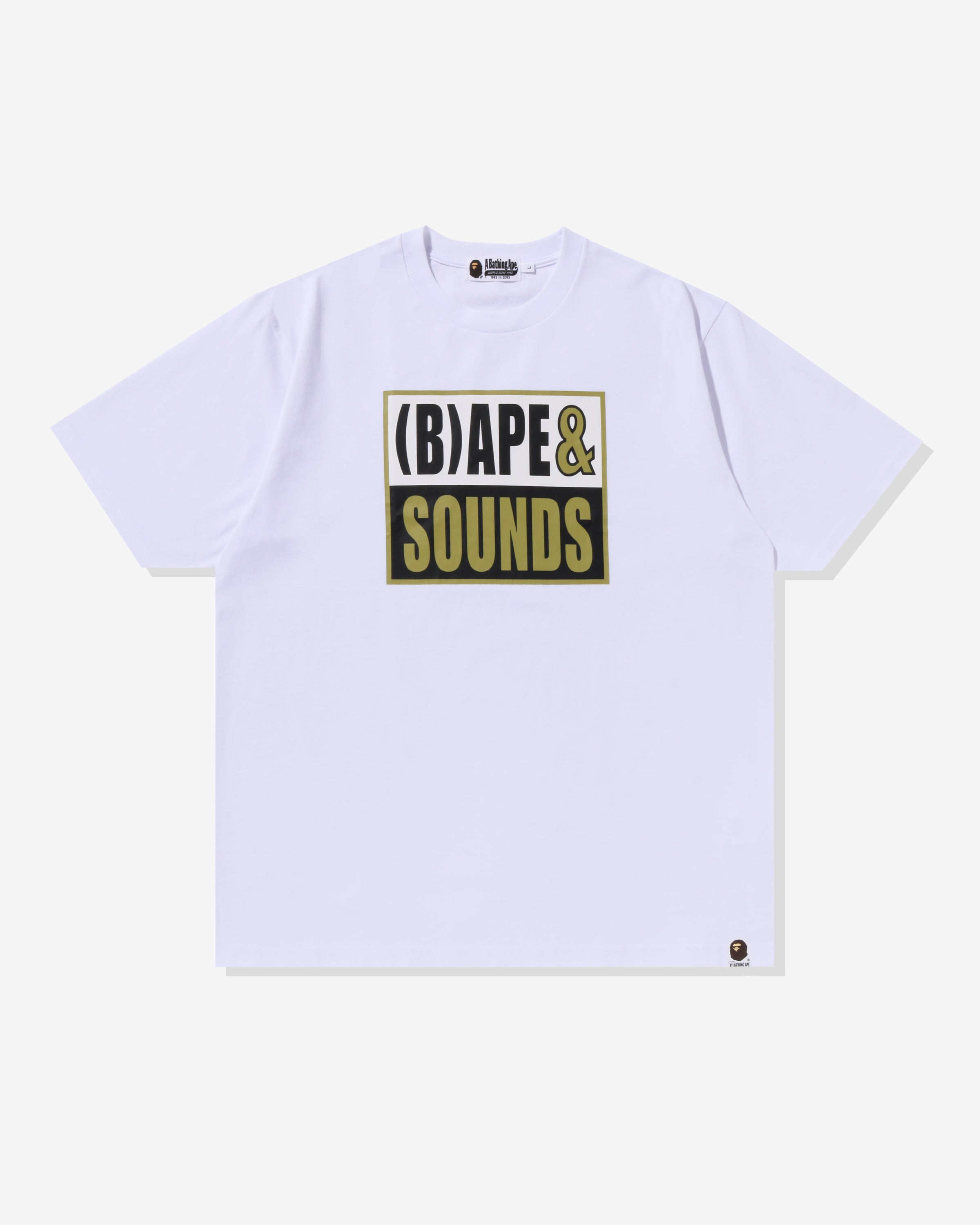 BAPE (B)APE SOUNDS LOGO TEE - WHITE -