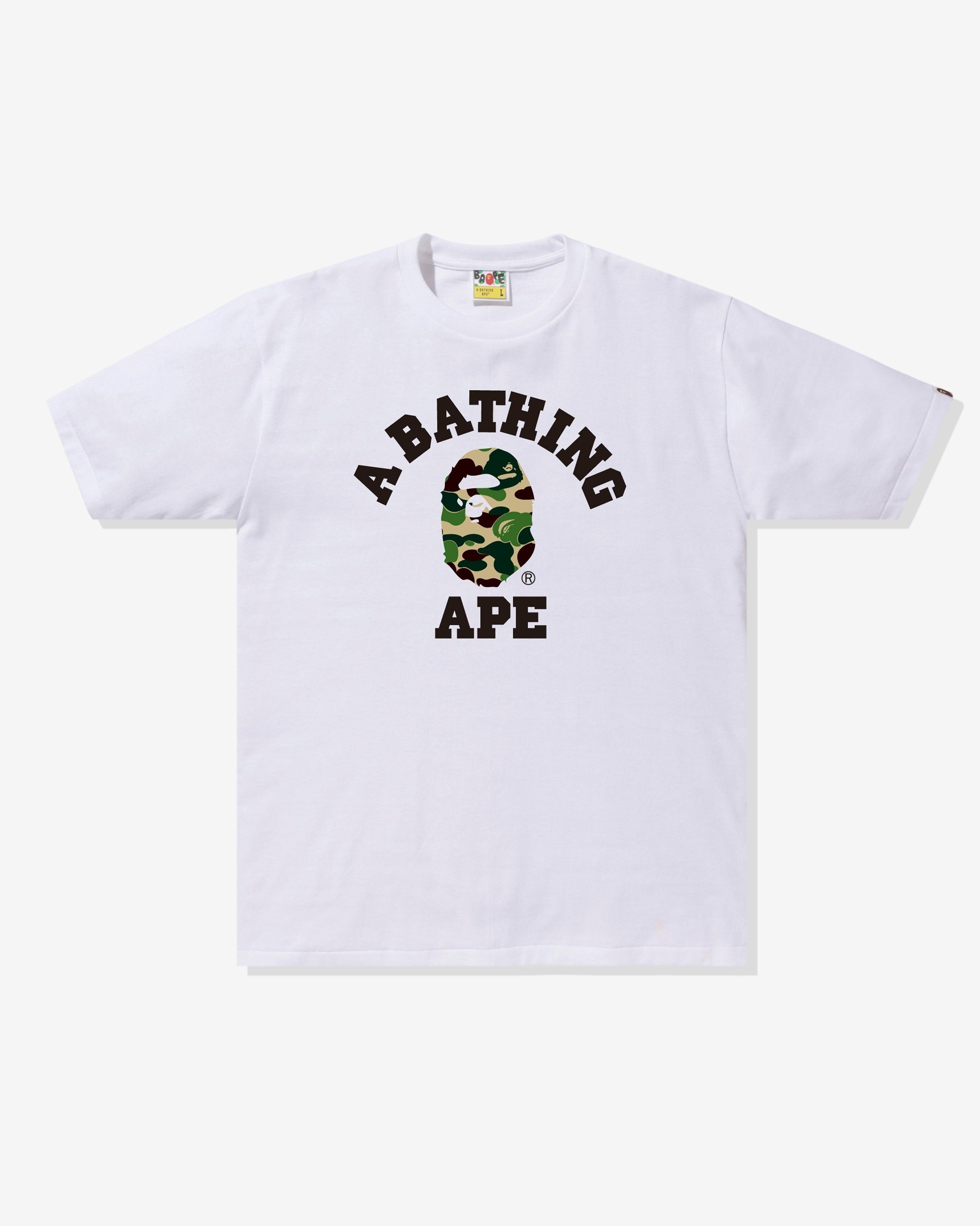 BAPE ABC CAMO COLLEGE TEE - WHITE