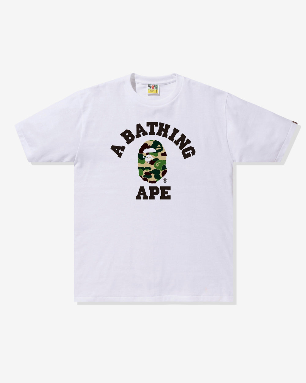 BAPE ABC CAMO COLLEGE TEE - WHITE