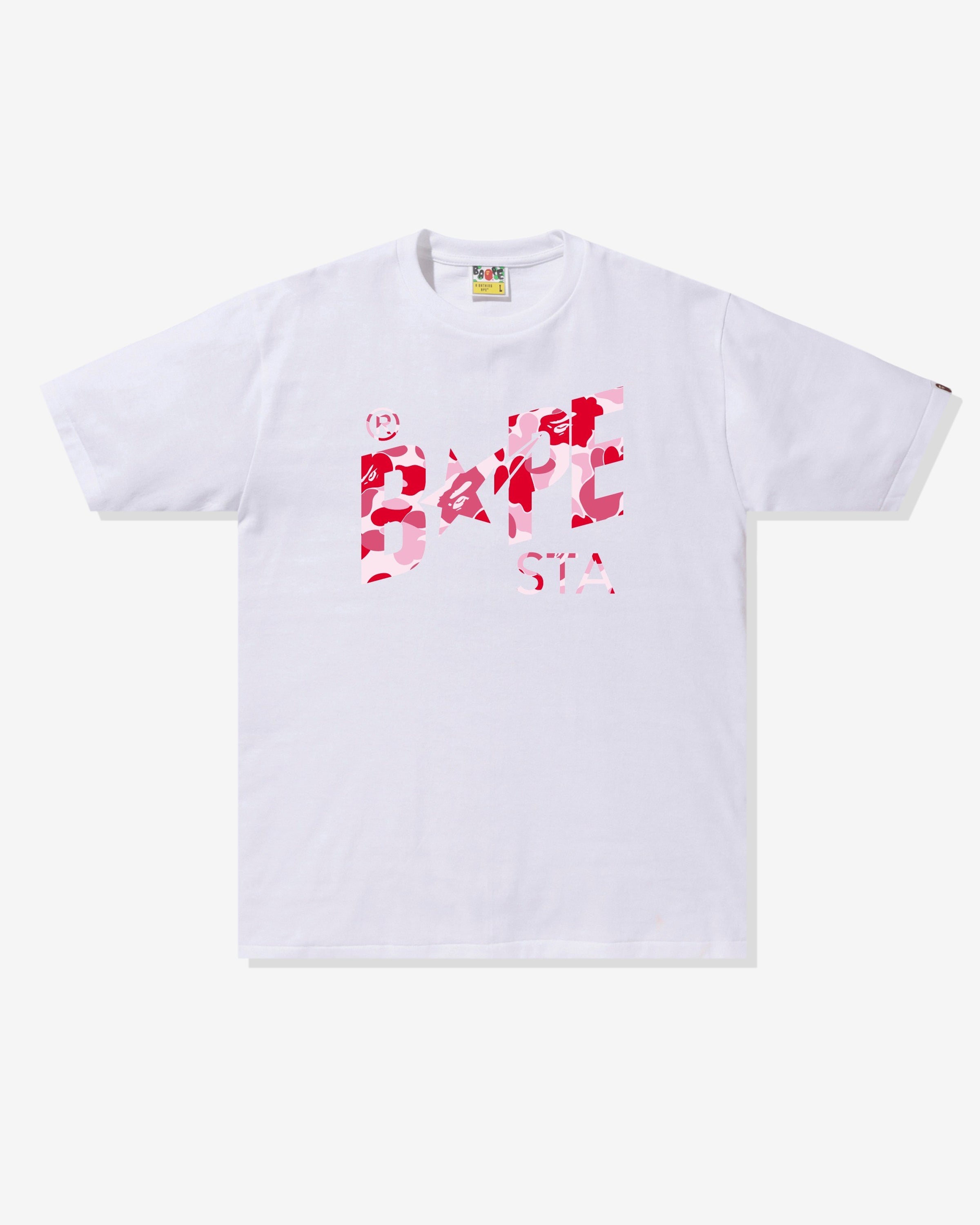 BAPE ABC CAMO BAPE STA LOGO TEE - WHITE -