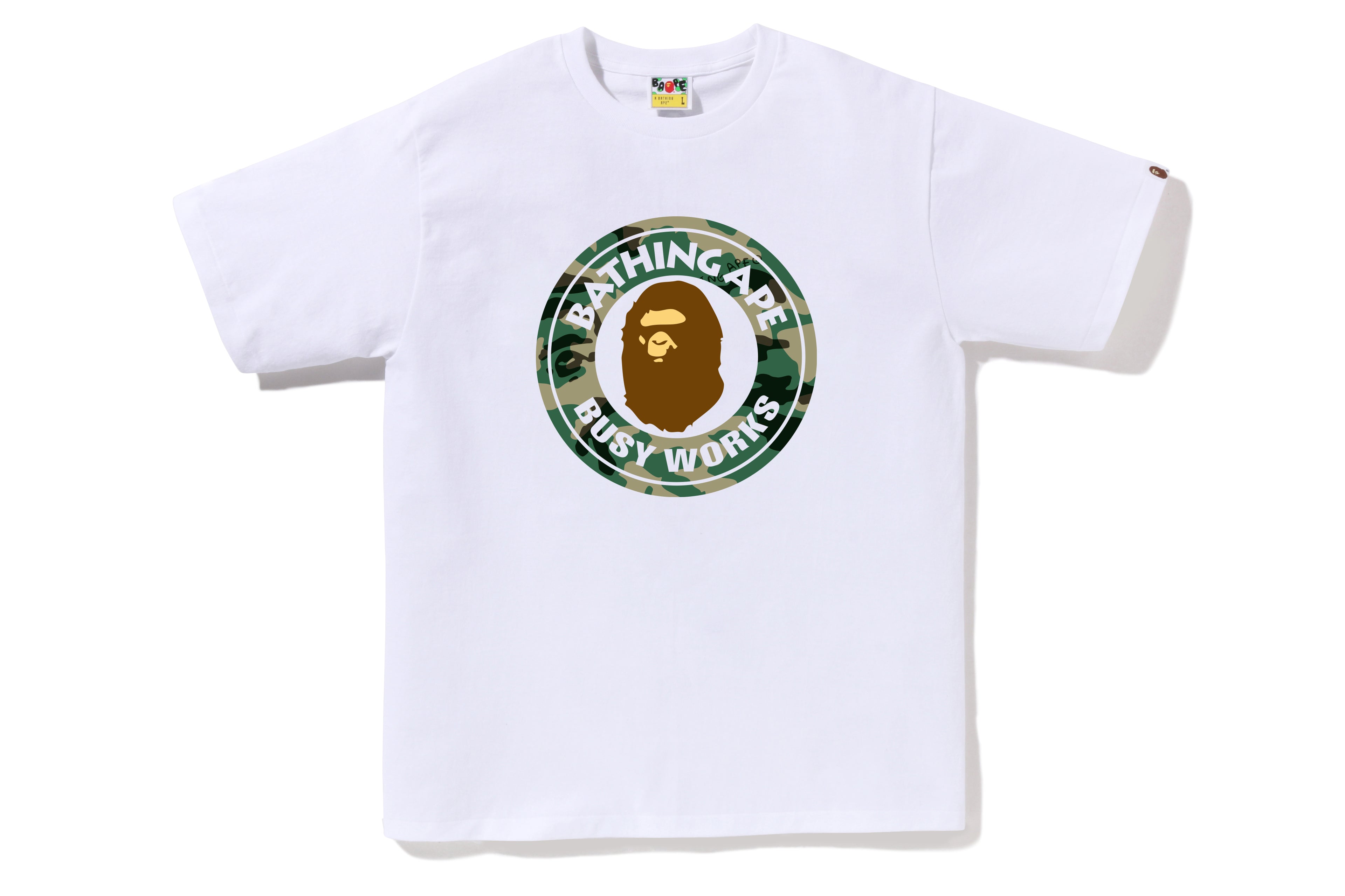 BAPE WOODLAND CAMO BUSY WORKS TEE - WHITE -