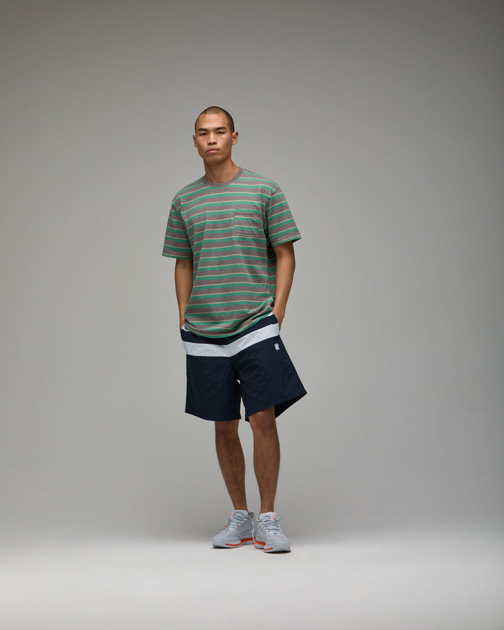 UNDEFEATED STRIPED SWIM SHORT - LODEN