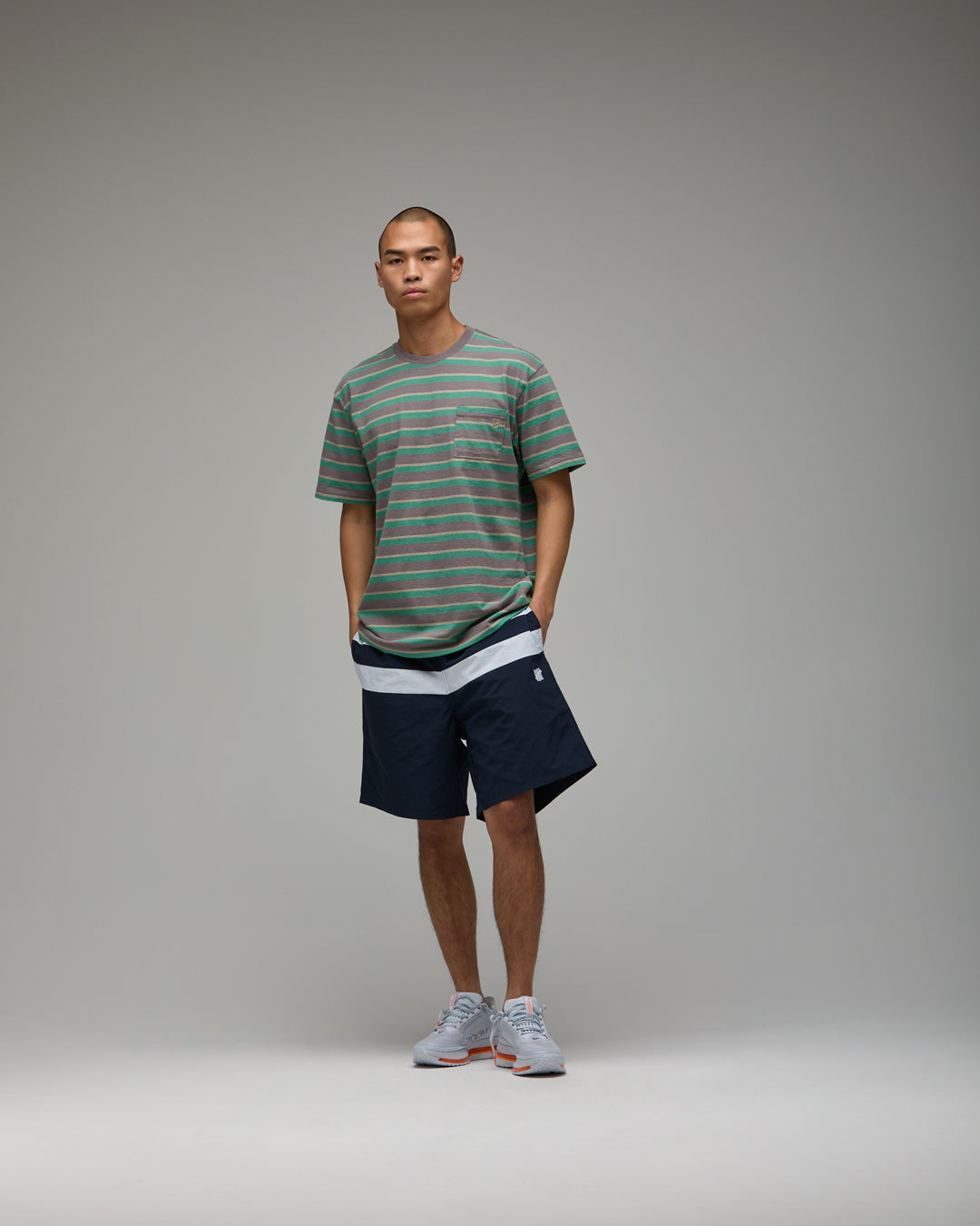 UNDEFEATED STRIPED SWIM SHORT - NAVY