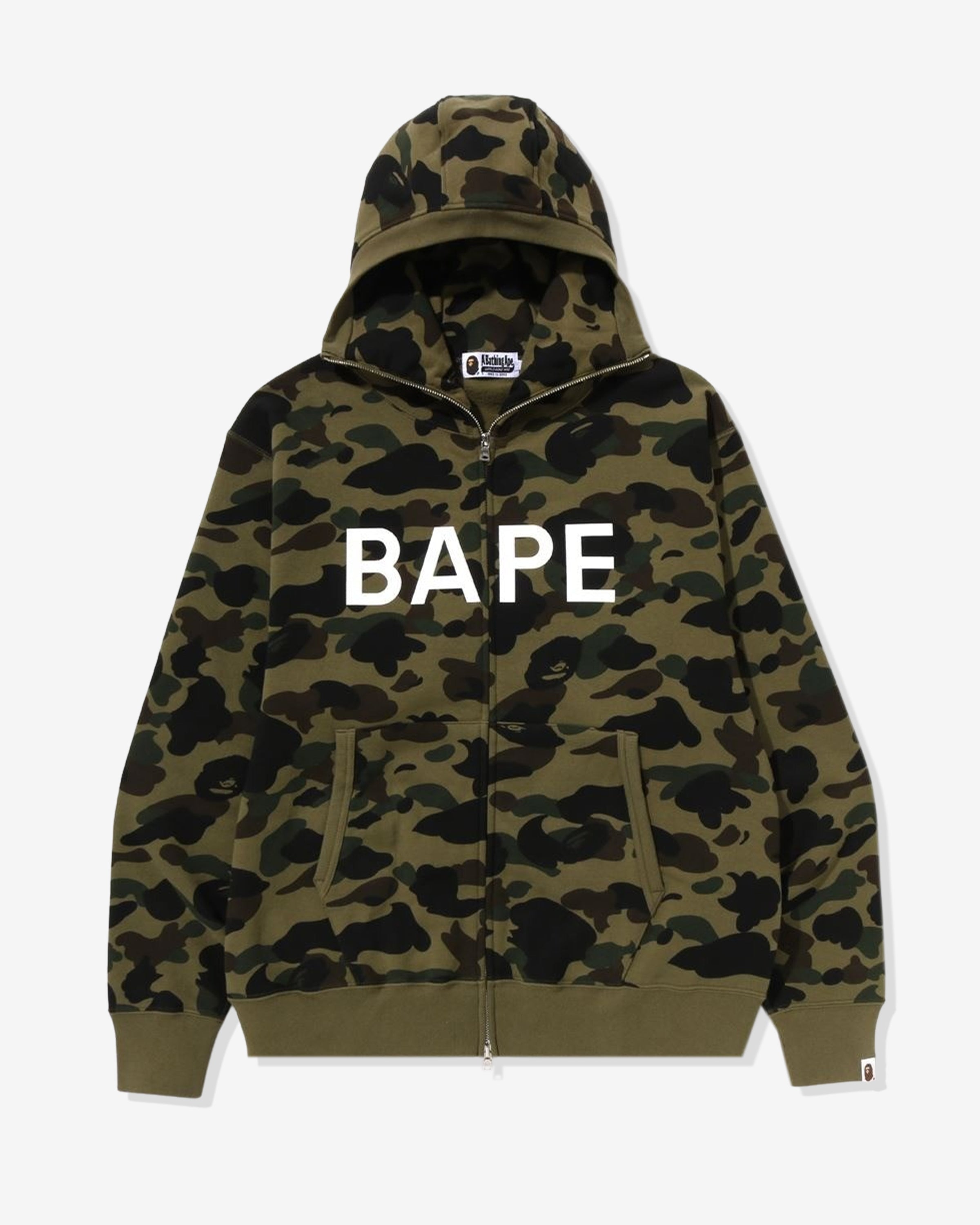 BAPE 1ST CAMO BALACLAVA FULL ZIP HOODIE - GREEN