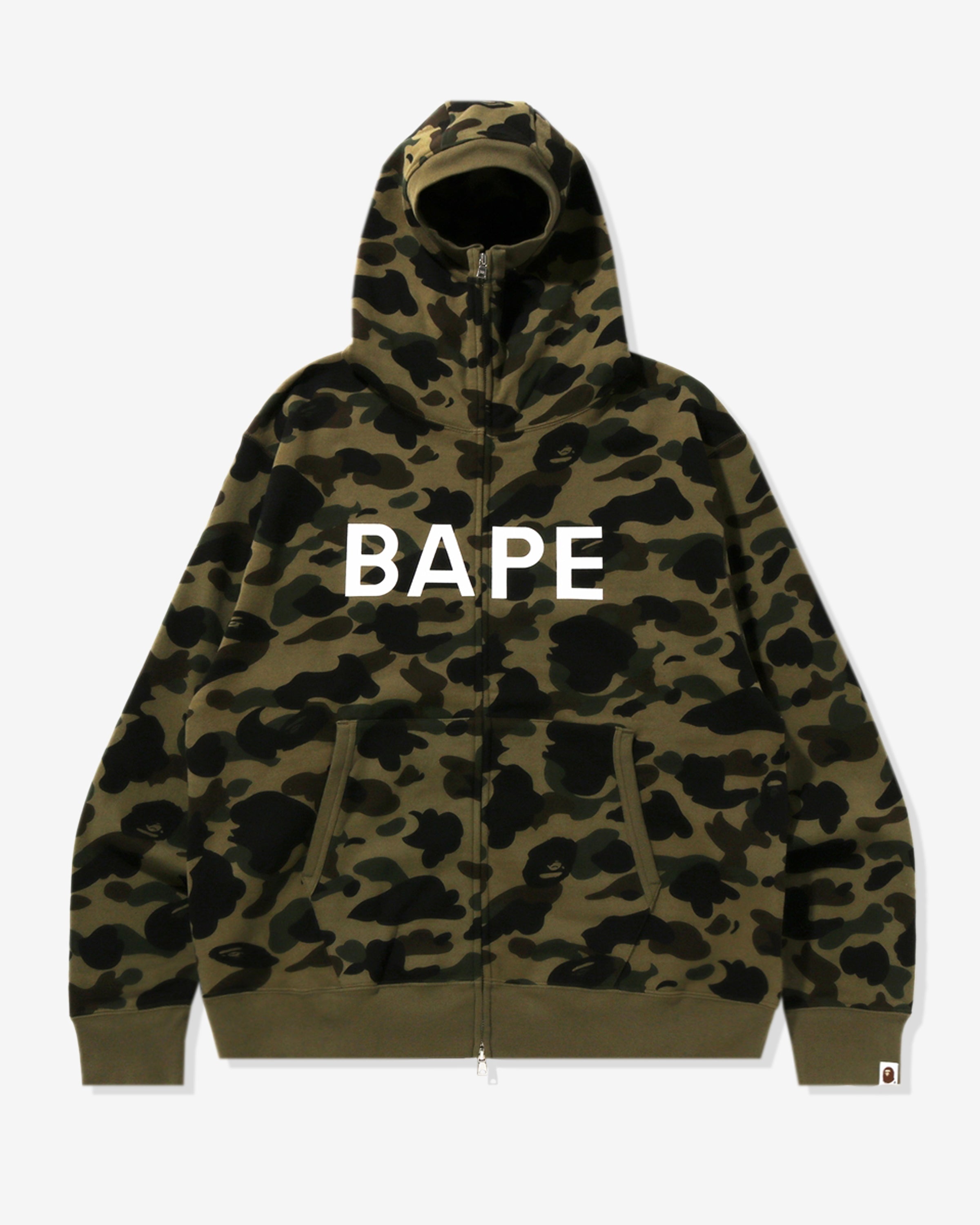 BAPE 1ST CAMO BALACLAVA FULL ZIP HOODIE - GREEN