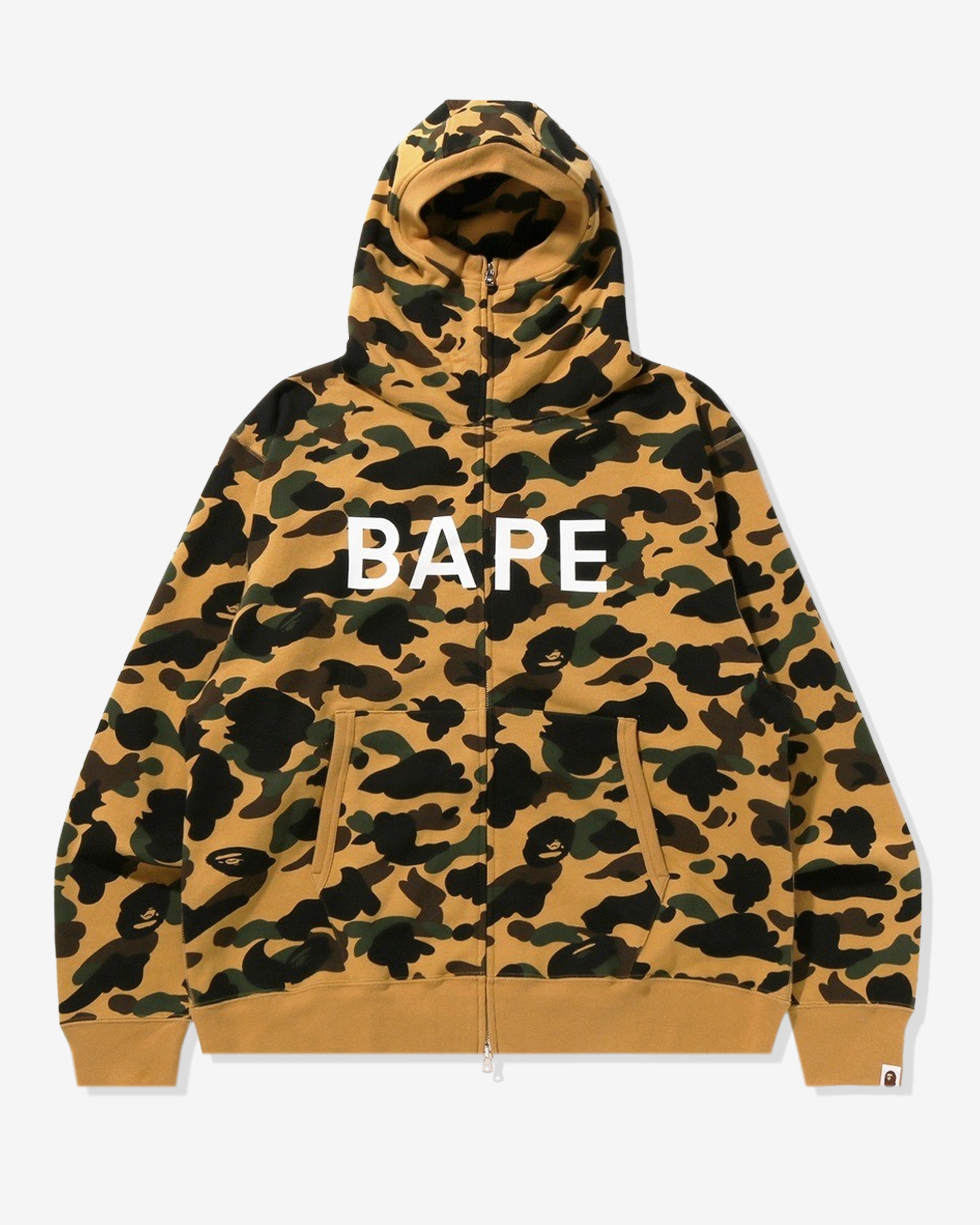 BAPE 1ST CAMO BALACLAVA FULL ZIP HOODIE - YELLOW