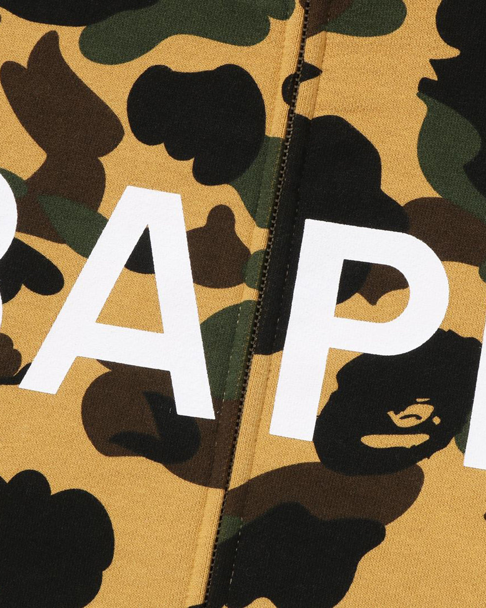BAPE 1ST CAMO BALACLAVA FULL ZIP HOODIE - YELLOW