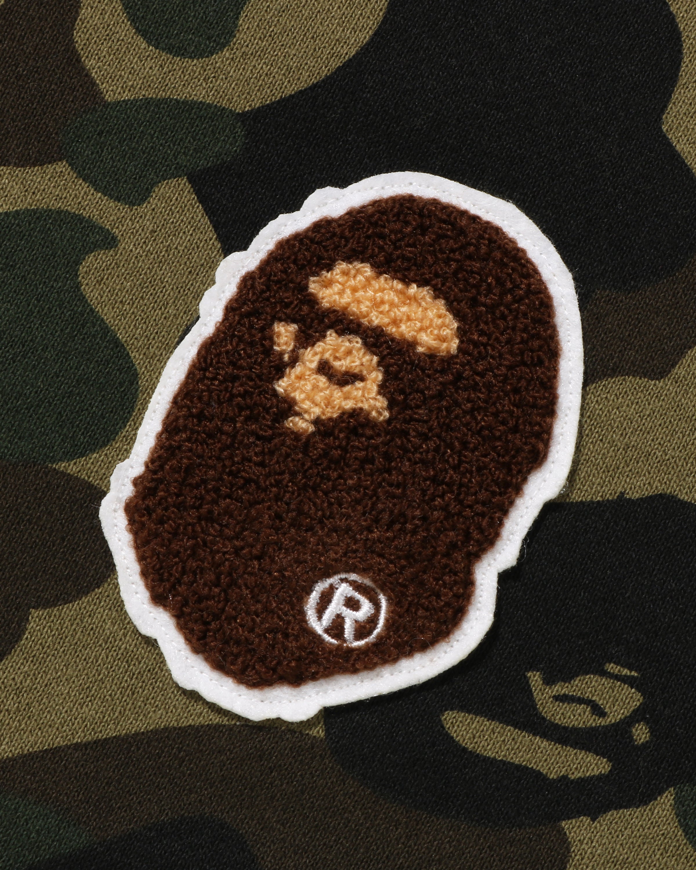 BAPE 1ST CAMO APE HEAD PATCHED FULL ZIP HOODIE - GREEN