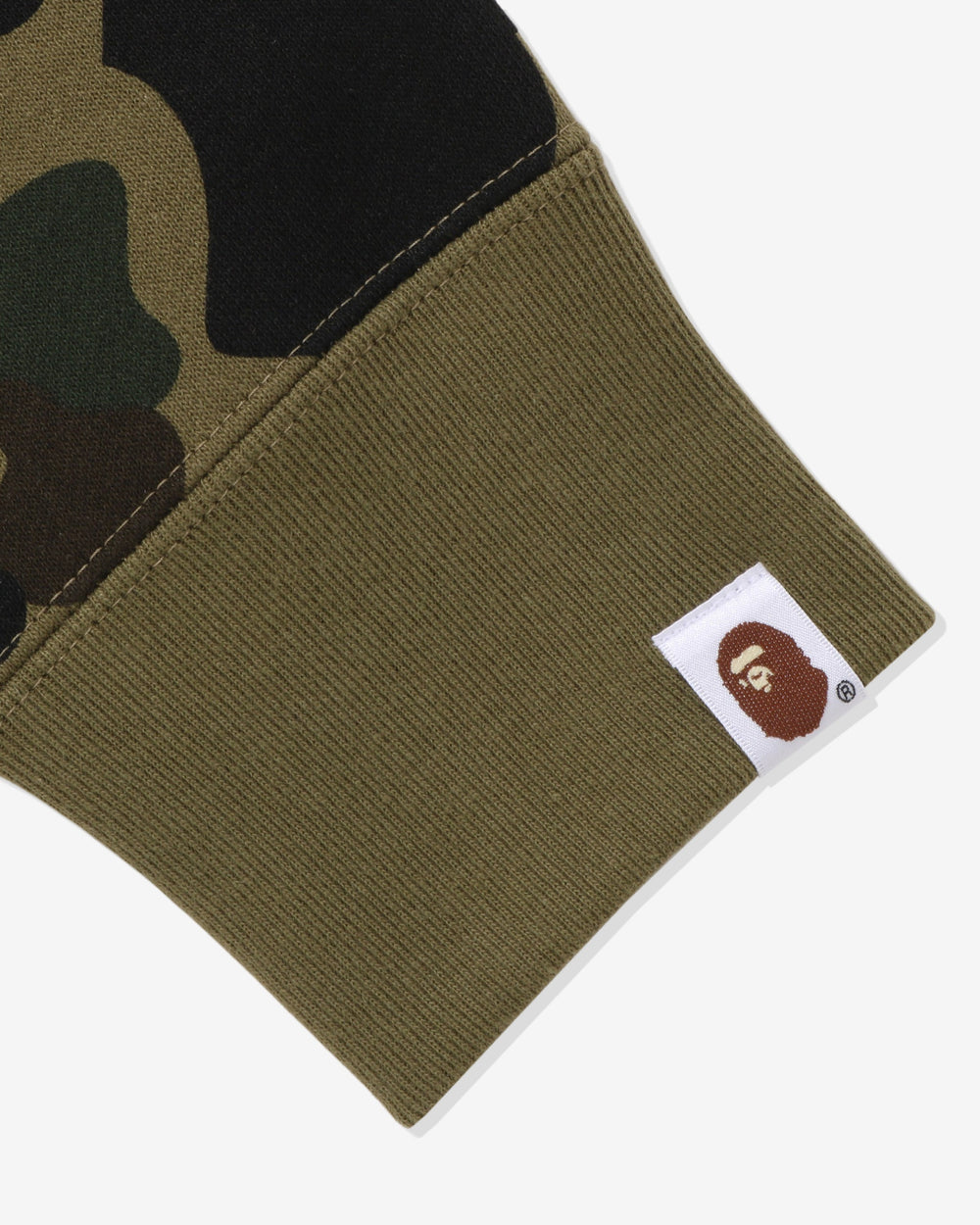 BAPE 1ST CAMO APE HEAD PATCHED FULL ZIP HOODIE - GREEN