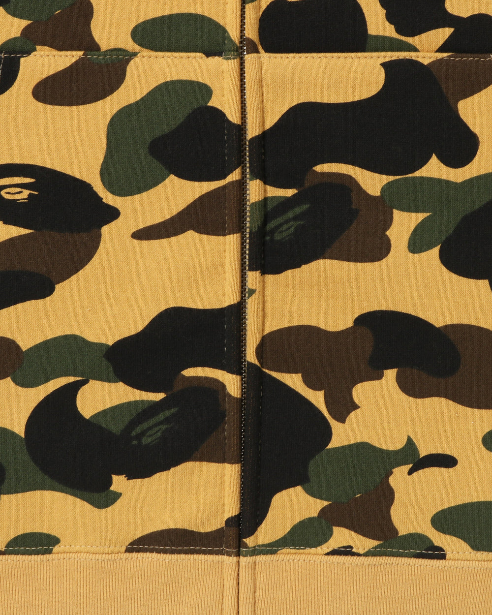 BAPE 1ST CAMO APE HEAD PATCHED FULL ZIP HOODIE - YELLOW