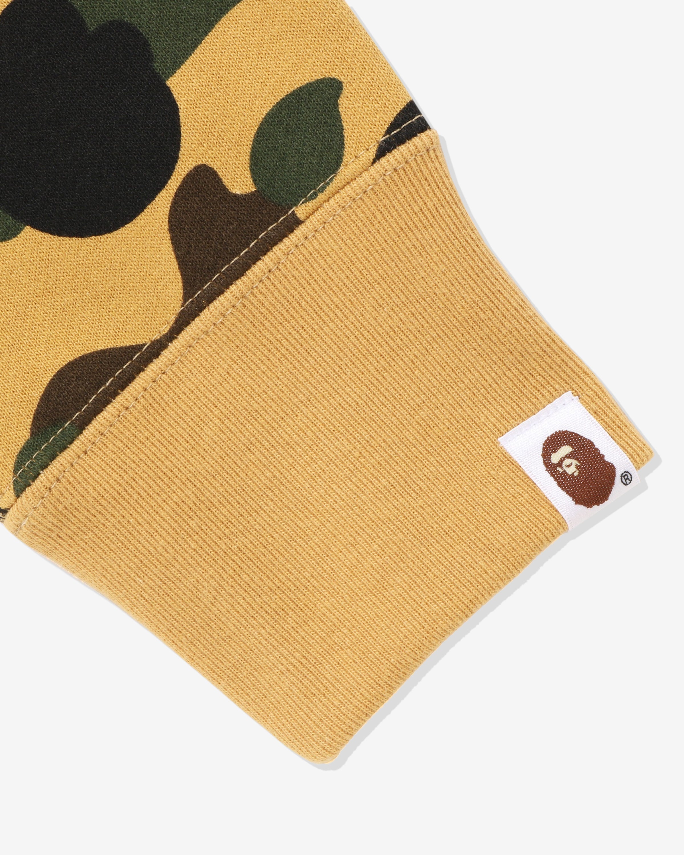 BAPE 1ST CAMO APE HEAD PATCHED FULL ZIP HOODIE - YELLOW