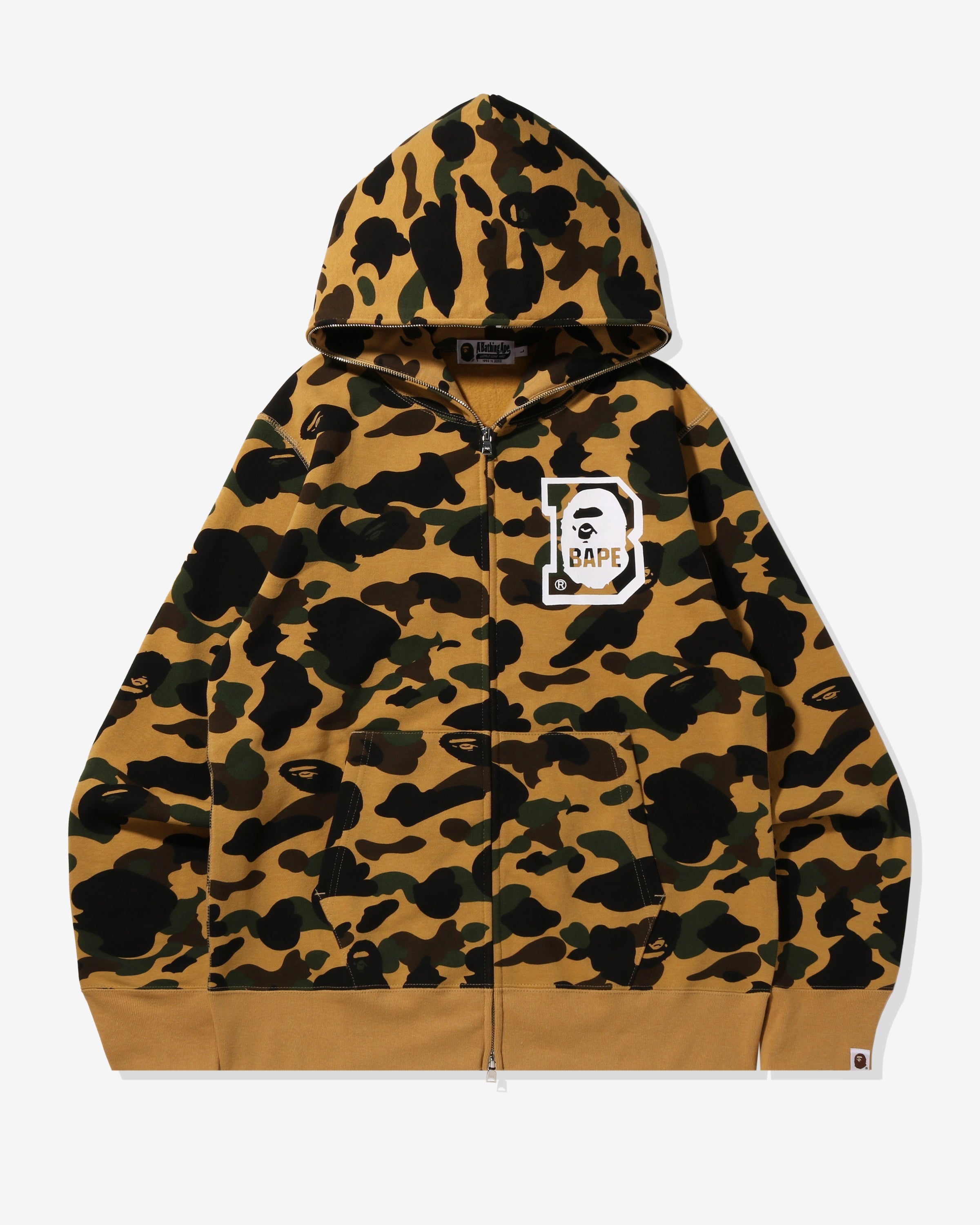 BAPE 1ST CAMO BAPE FULL ZIP HOODIE - YELLOW -