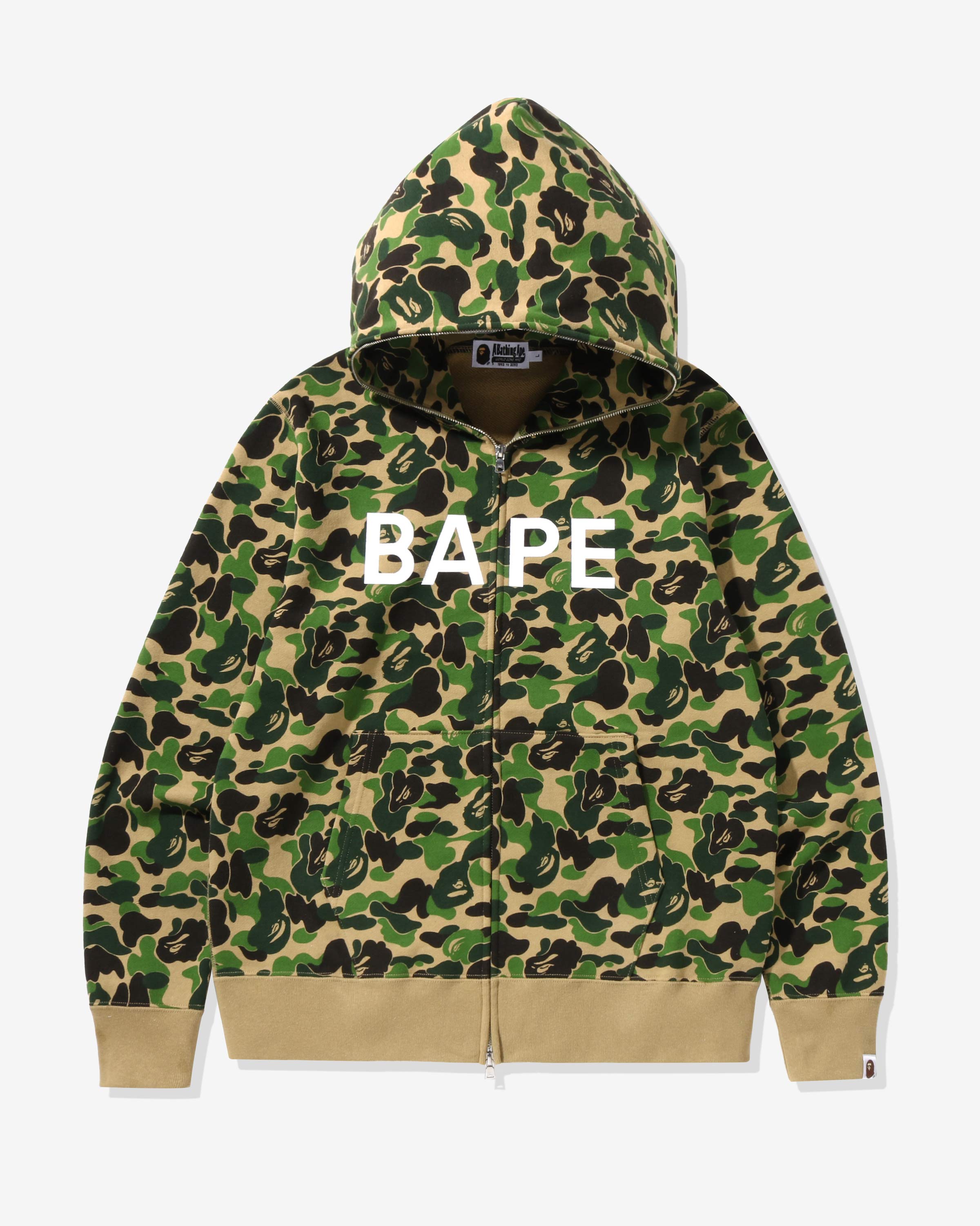 BAPE ABC CAMO BAPE FULL ZIP HOODIE - GREEN -
