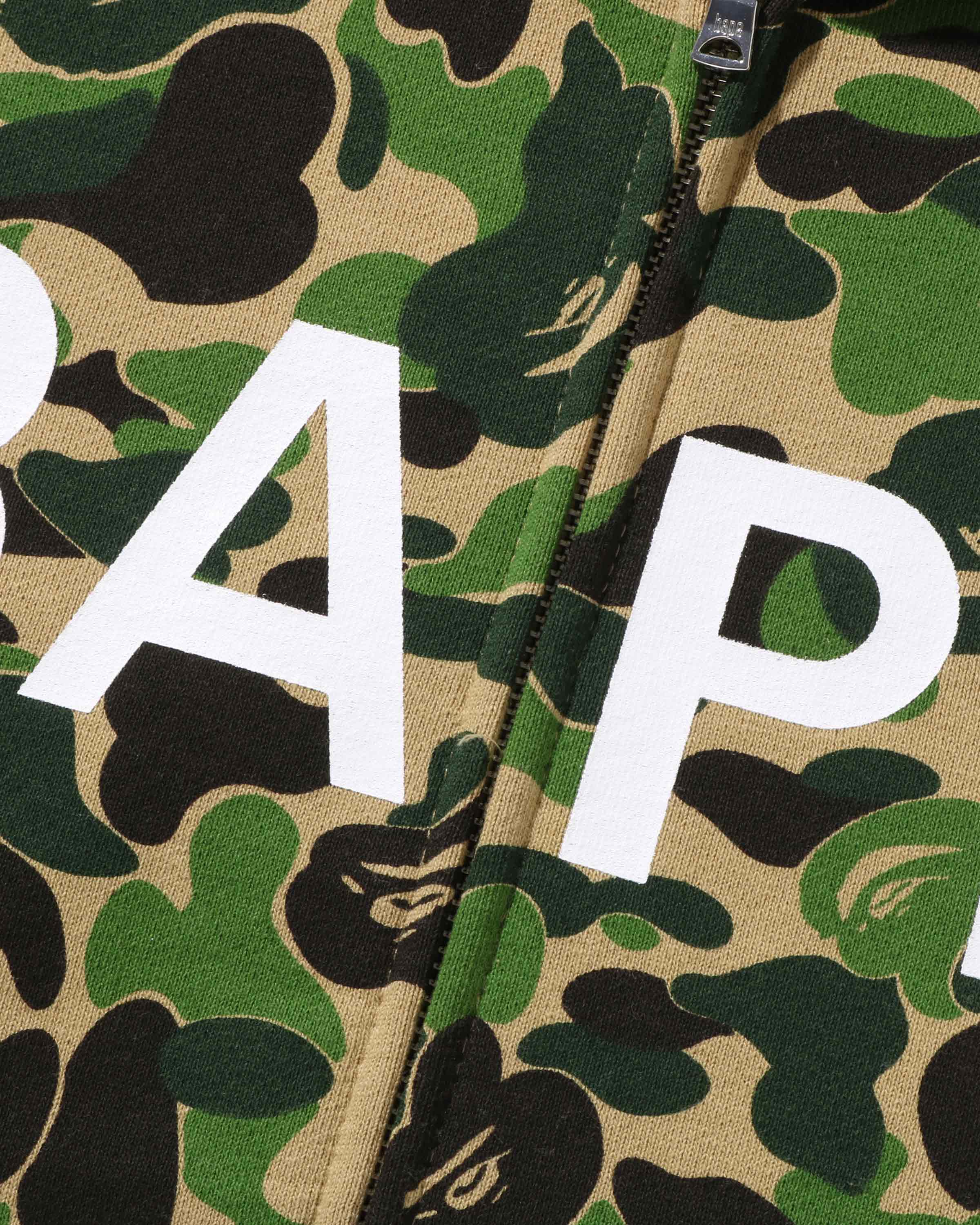 BAPE ABC CAMO BAPE FULL ZIP HOODIE - GREEN -
