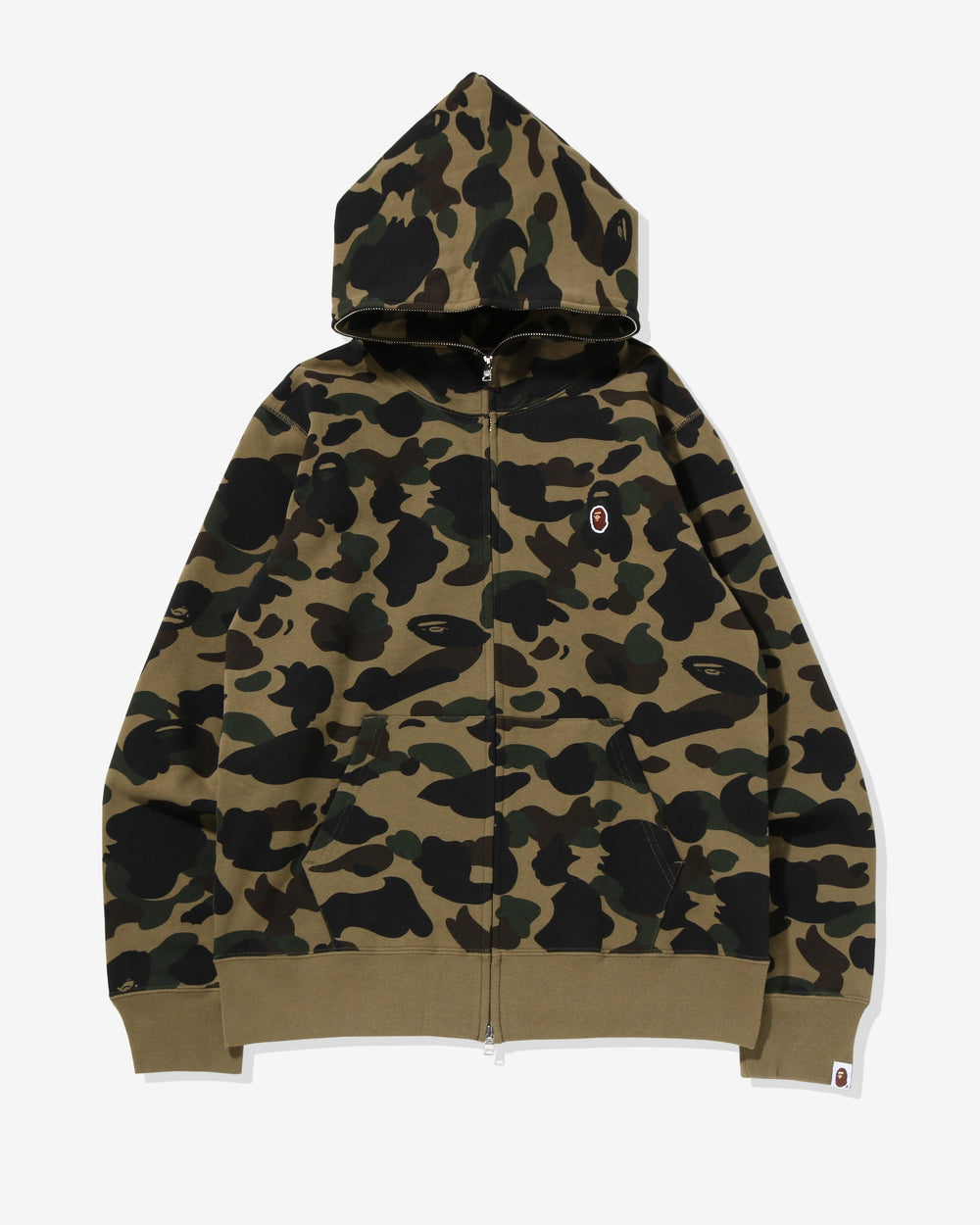 BAPE 1ST CAMO ONE POINT FULL ZIP HOODIE - GREEN