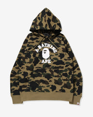 BAPE 1ST CAMO COLLEGE PULLOVER HOODIE - GREEN