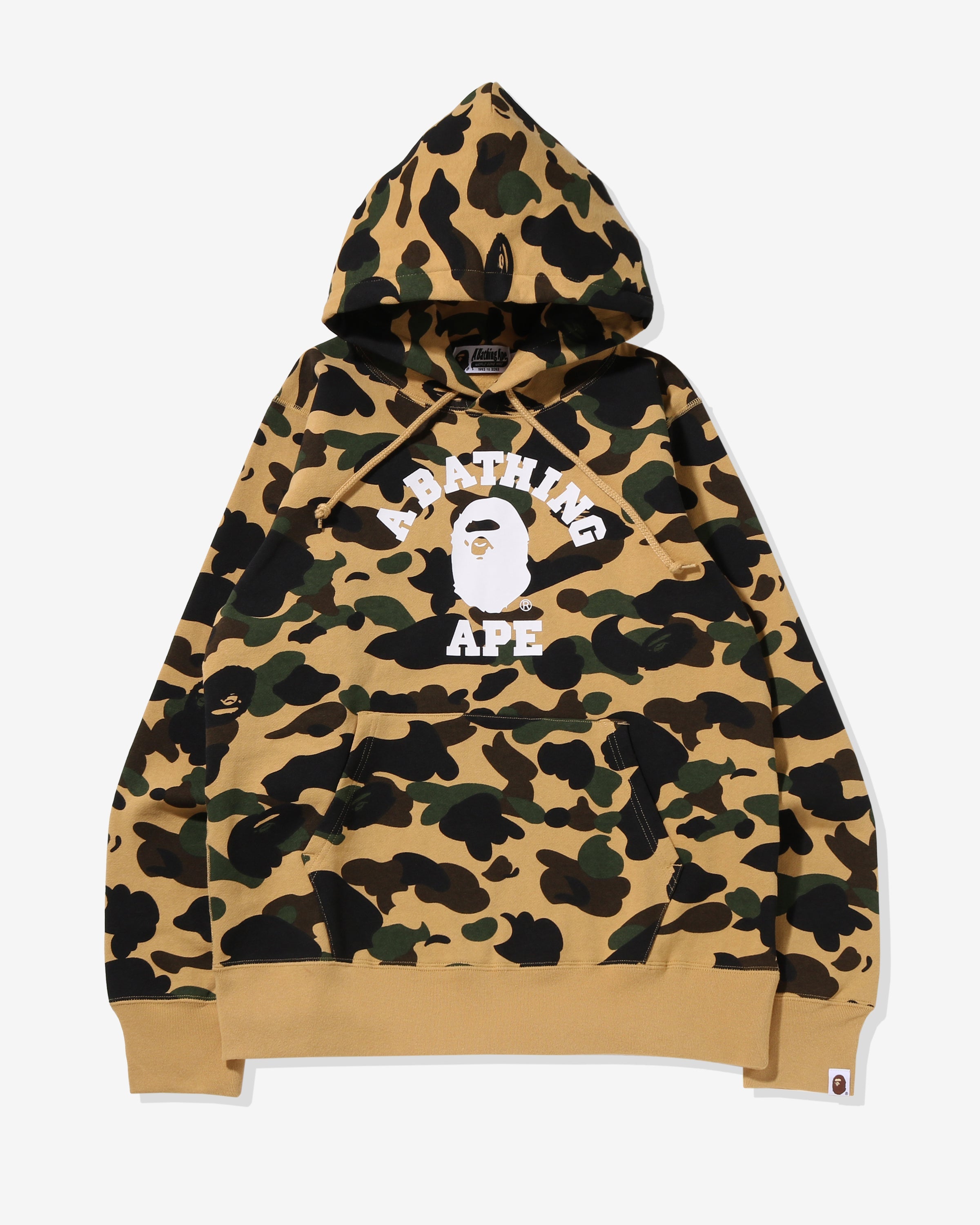 BAPE 1ST CAMO COLLEGE PULLOVER HOODIE - YELLOW