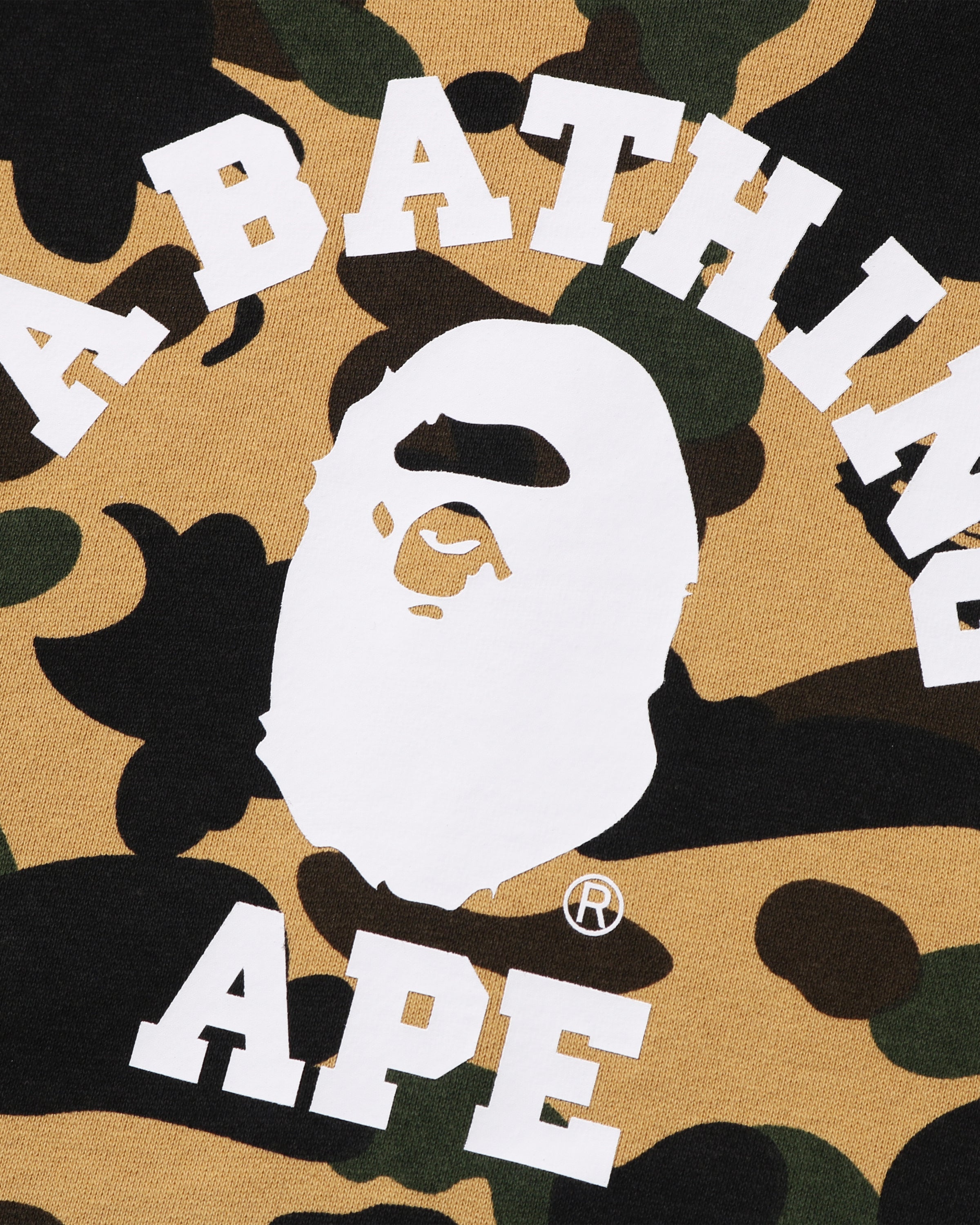 BAPE 1ST CAMO COLLEGE PULLOVER HOODIE - YELLOW