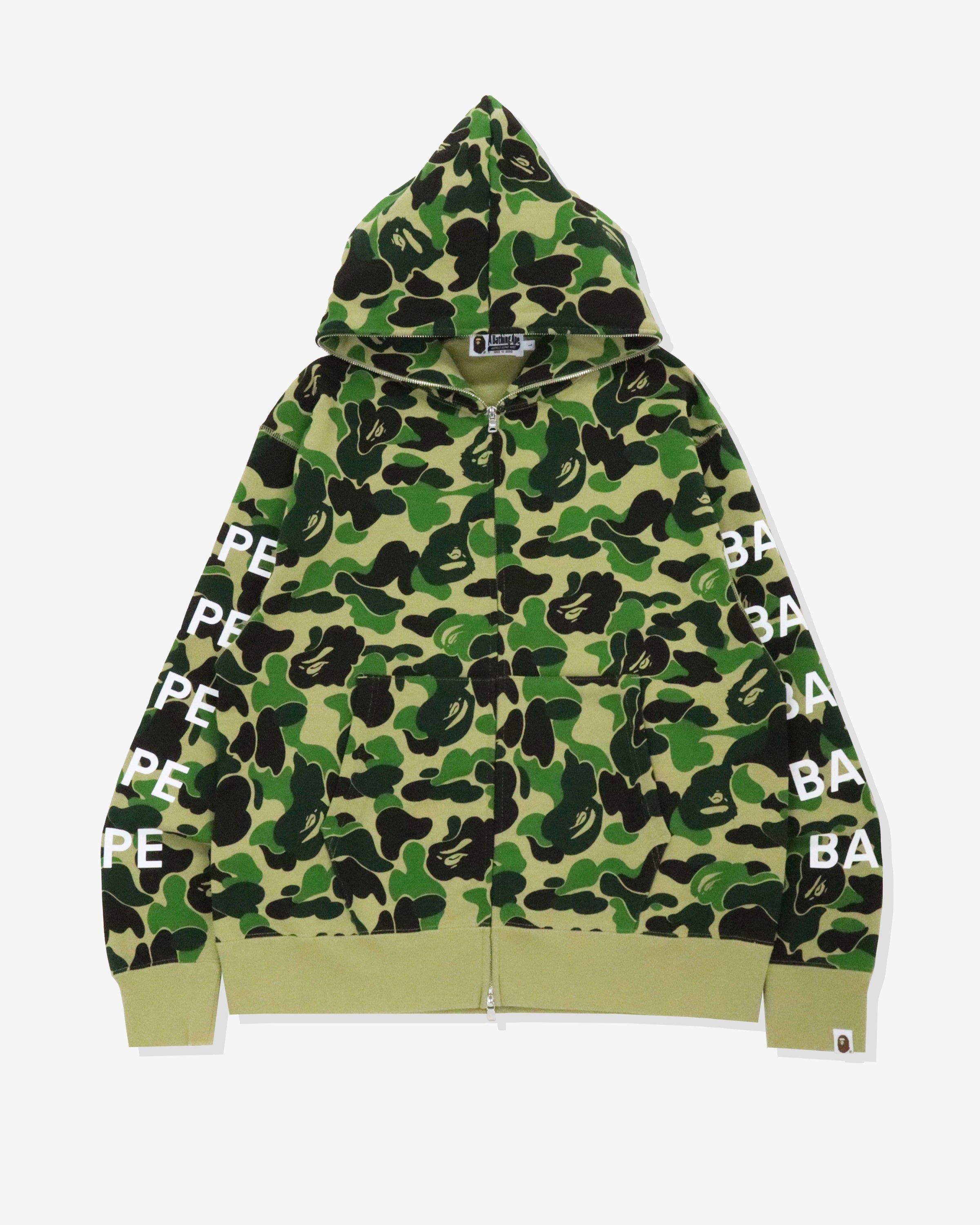 BAPE BIG ABC CAMO BAPE RELAXED FIT FULL ZIP HOODIE - GREEN
