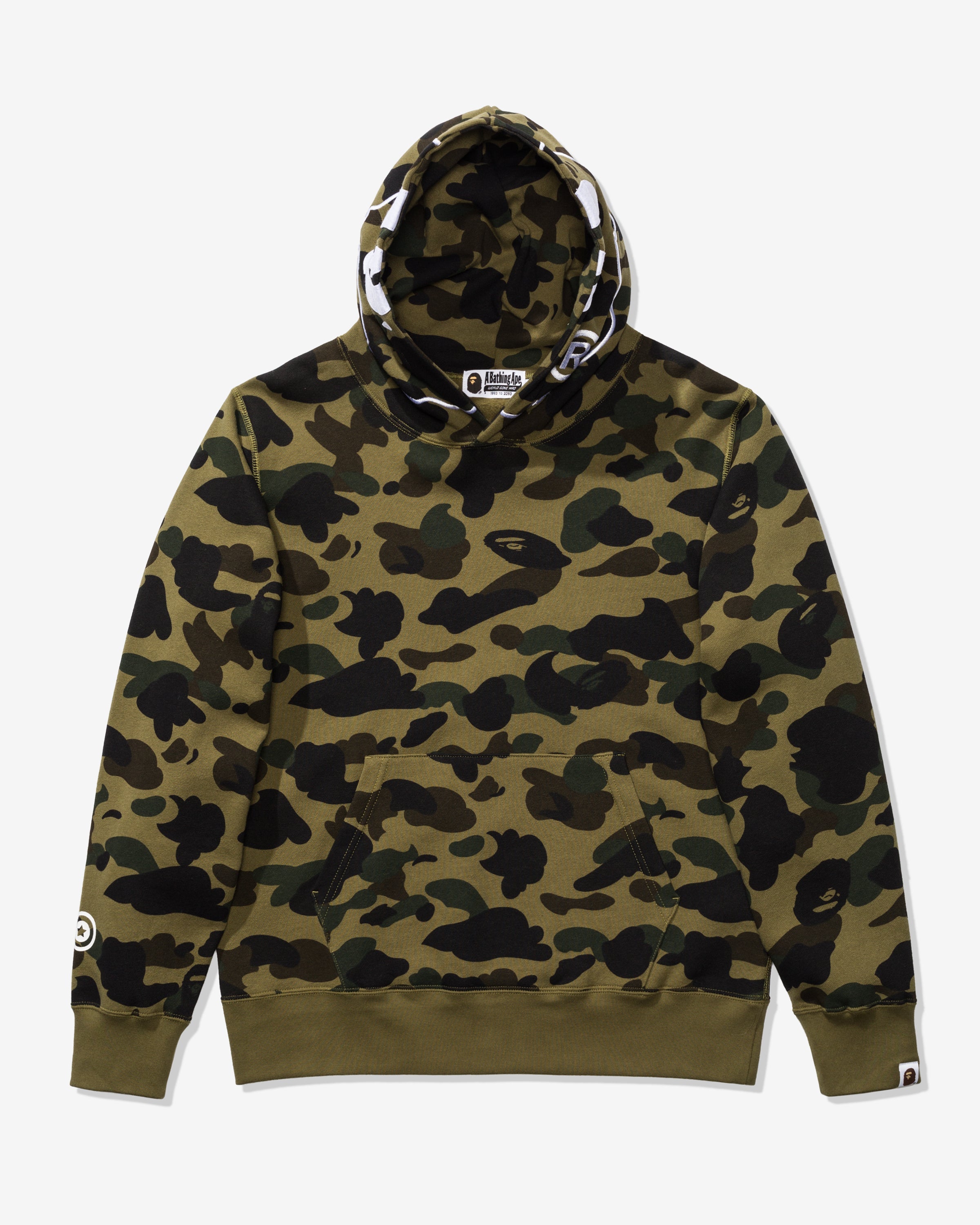 BAPE 1ST CAMO 2ND APE PULLOVER HOODIE - GREEN -