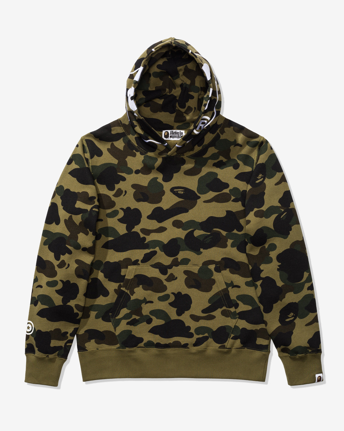BAPE 1ST CAMO 2ND APE PULLOVER HOODIE - GREEN -