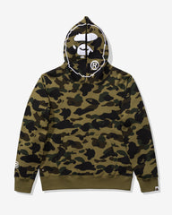 BAPE 1ST CAMO 2ND APE PULLOVER HOODIE - GREEN -