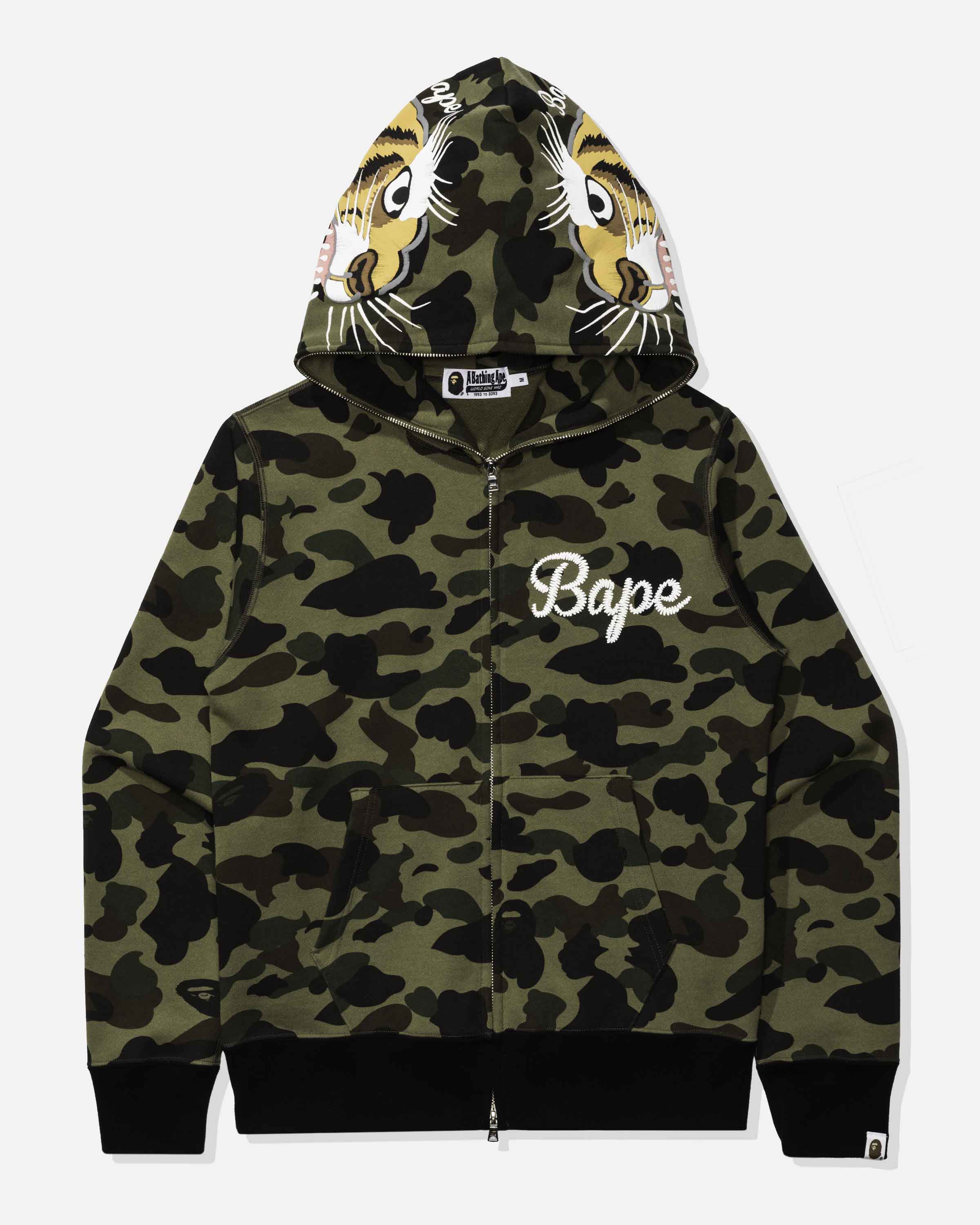 BAPE 1ST CAMO TIGER FULL ZIP HOODIE - GREEN