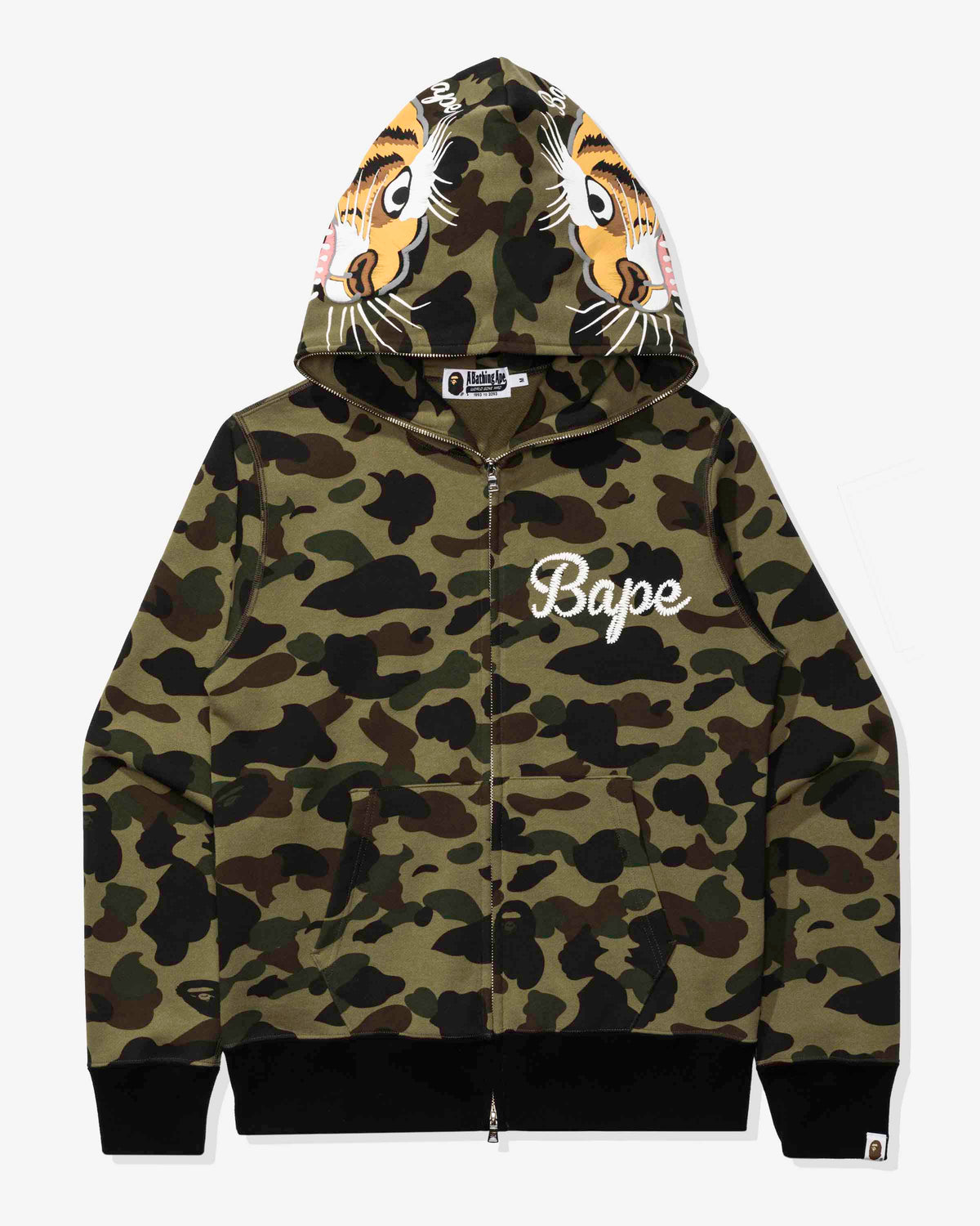 BAPE 1ST CAMO TIGER FULL ZIP HOODIE - GREEN