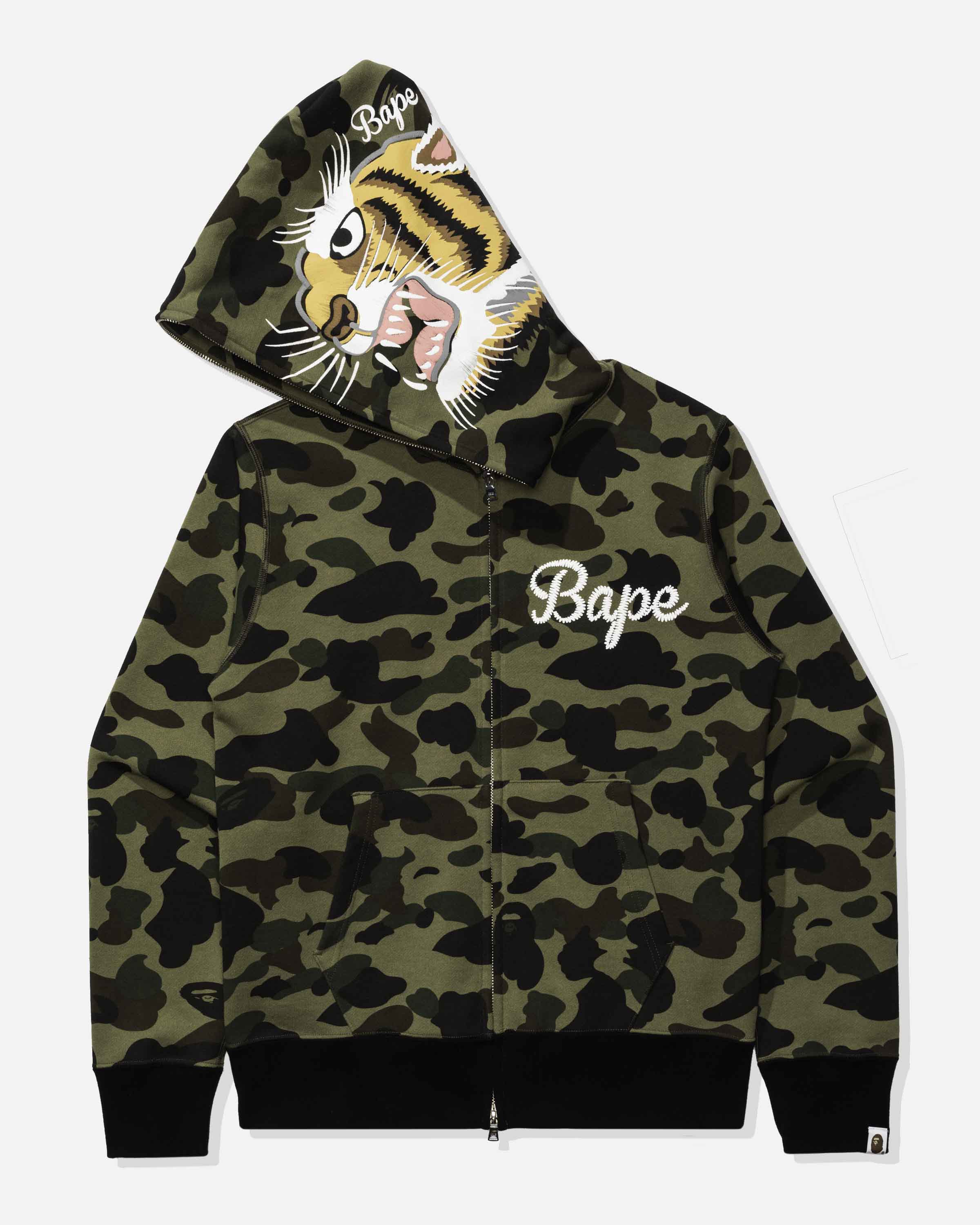 BAPE 1ST CAMO TIGER FULL ZIP HOODIE - GREEN