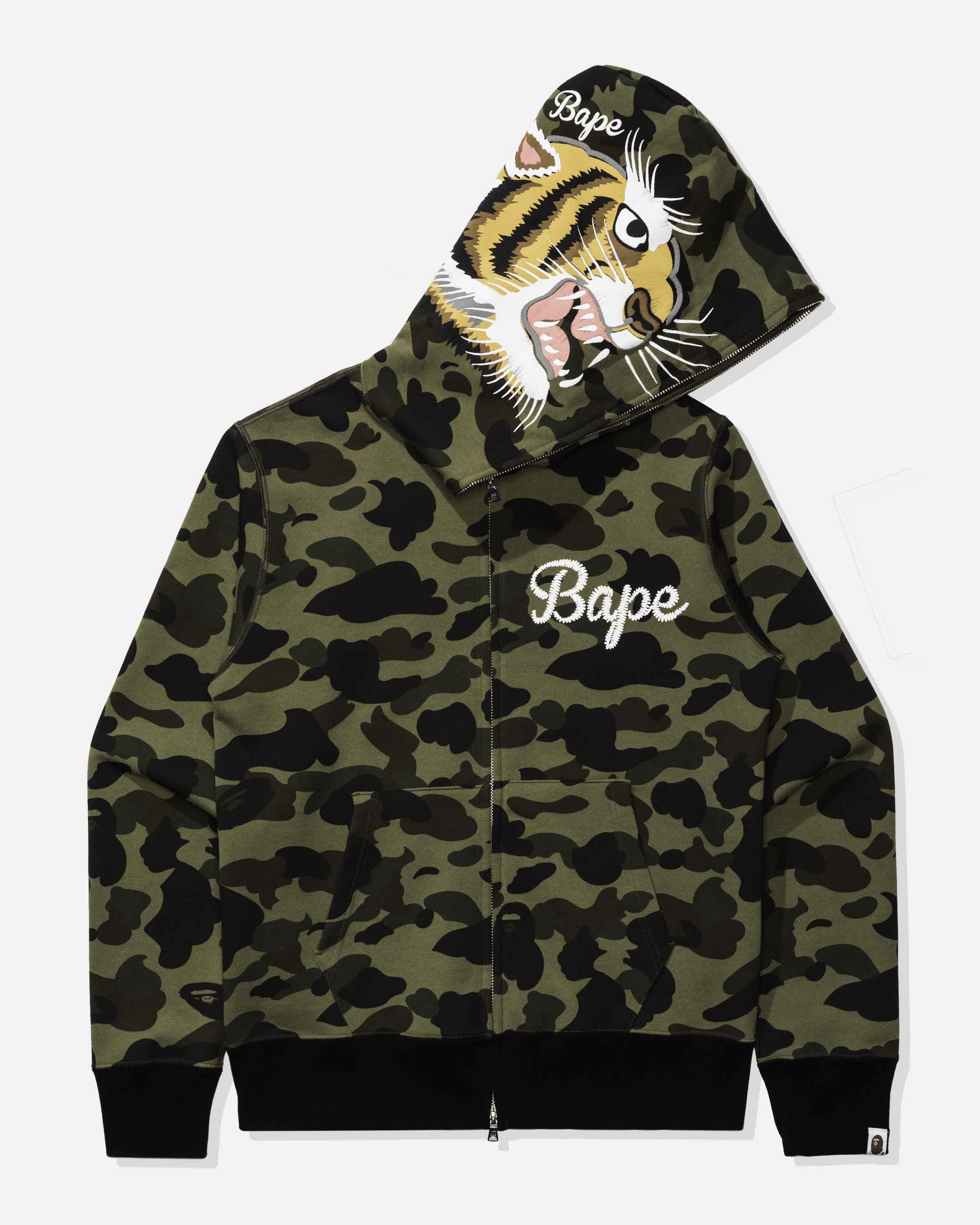 BAPE 1ST CAMO TIGER FULL ZIP HOODIE - GREEN