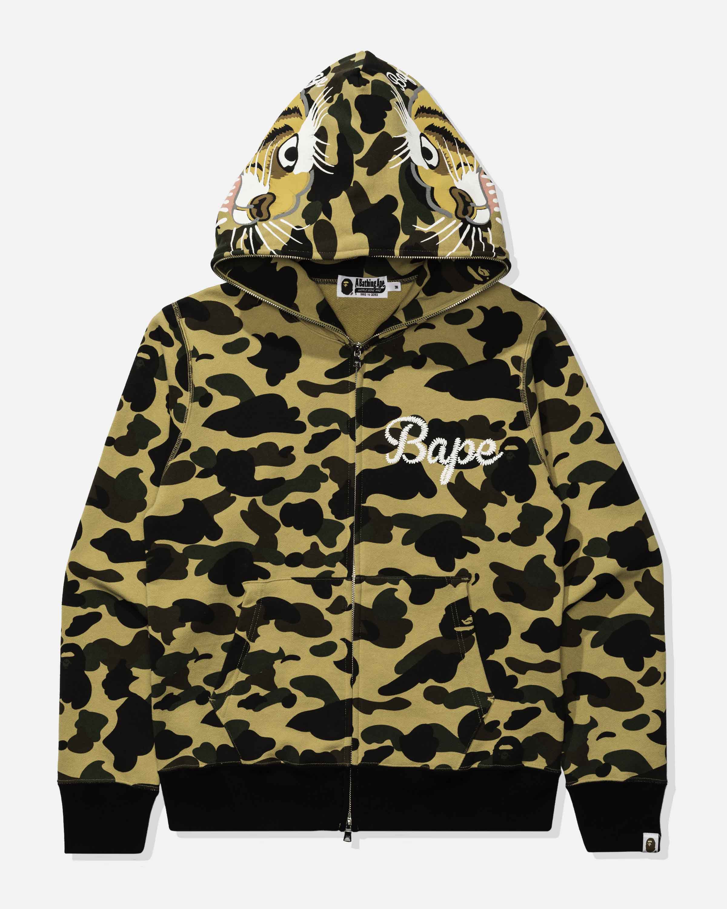 BAPE 1ST CAMO TIGER FULL ZIP HOODIE - YELLOW