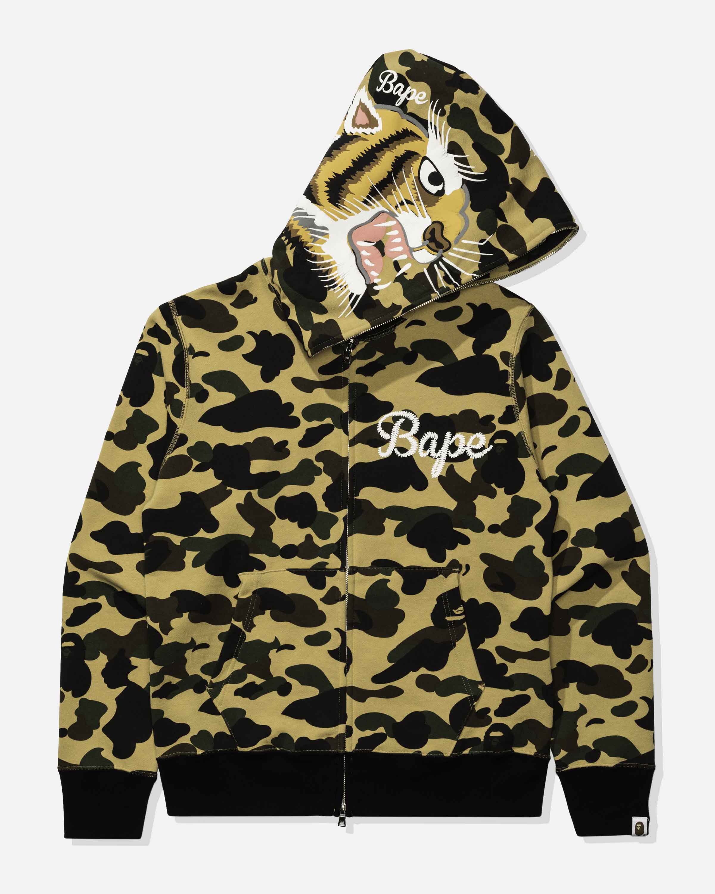 BAPE 1ST CAMO TIGER FULL ZIP HOODIE - YELLOW