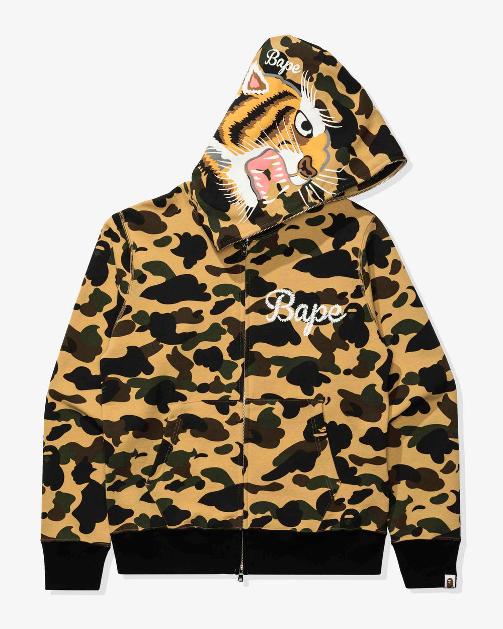 BAPE 1ST CAMO TIGER FULL ZIP HOODIE - YELLOW