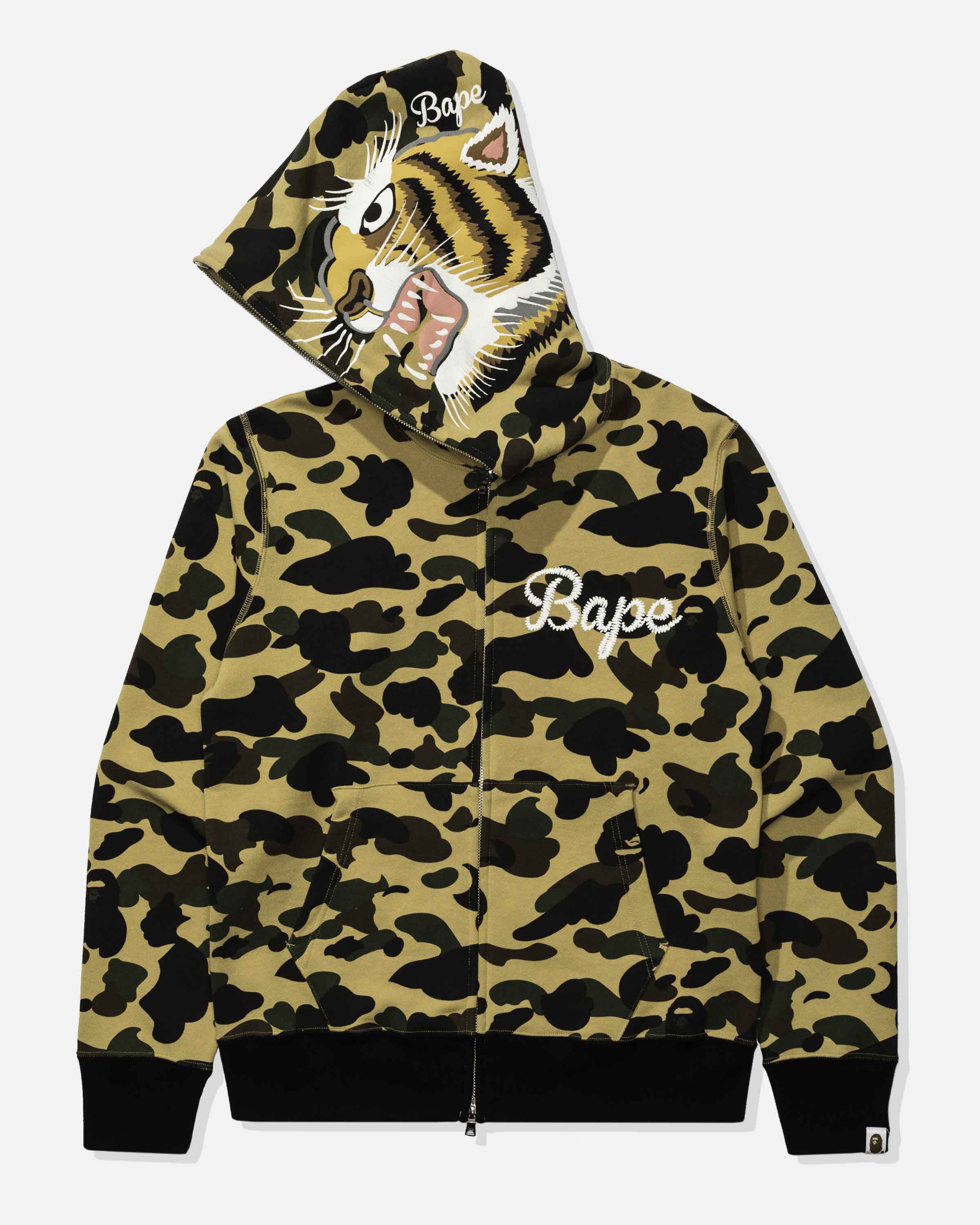 BAPE 1ST CAMO TIGER FULL ZIP HOODIE - YELLOW