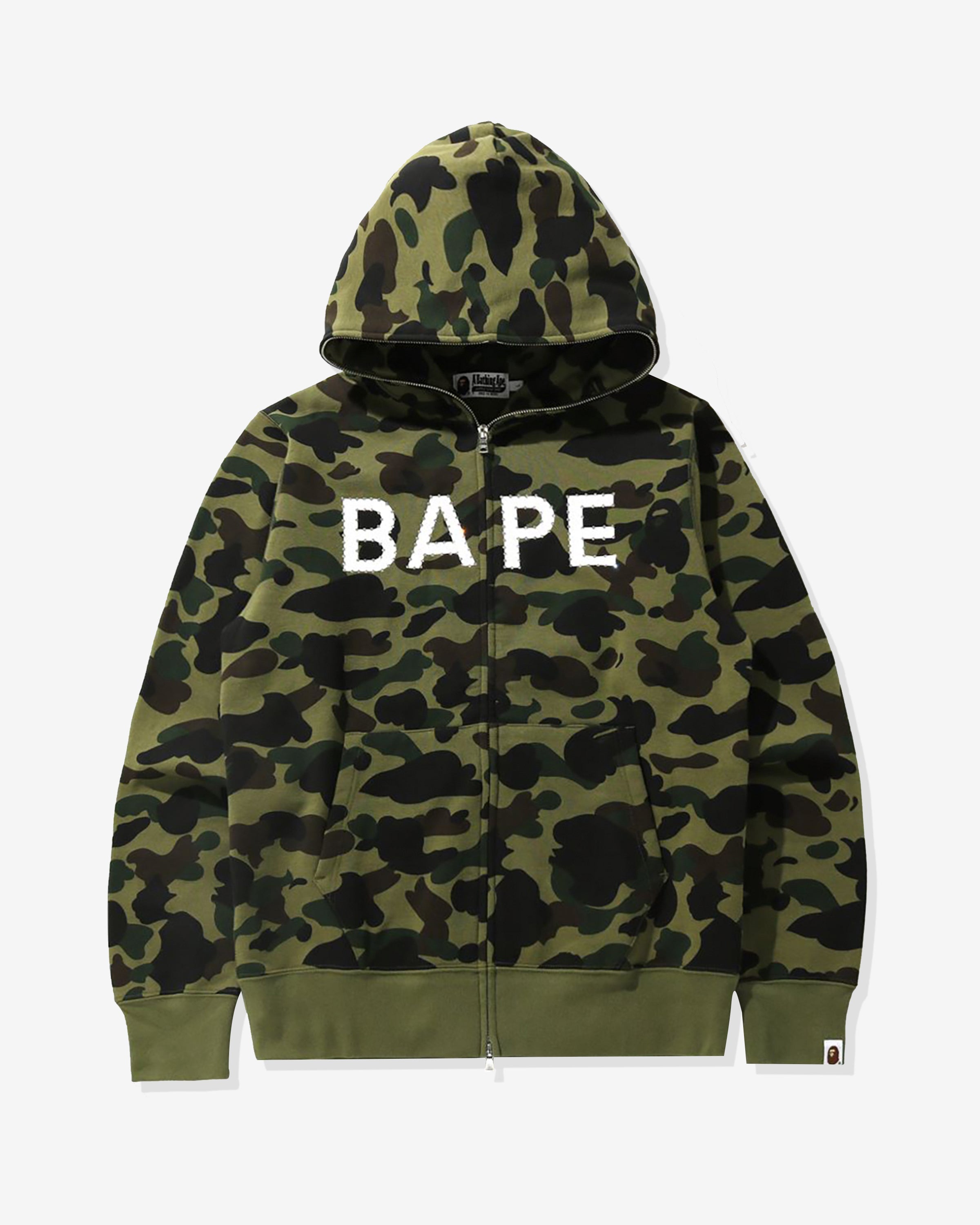 BAPE 1ST CAMO CRYSTAL STONE FULL ZIP HOODIE - GREEN