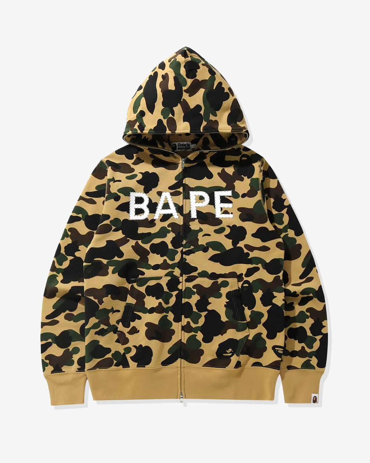 BAPE 1ST CAMO CRYSTAL STONE FULL ZIP HOODIE - YELLOW