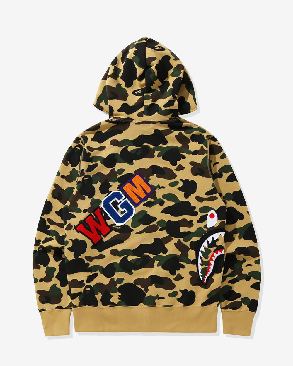 BAPE 1ST CAMO MULTI SHARK FULL ZIP HOODIE - YELLOW -
