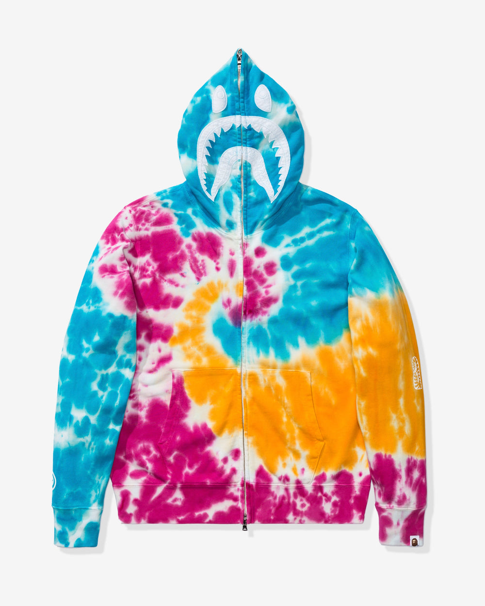 BAPE TIE DYE SHARK WIDE FULL ZIP HOODIE - MULTI -