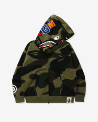 BAPE GIANT 1ST CAMO SHARK LOOSE FIT FULL ZIP - GREEN -