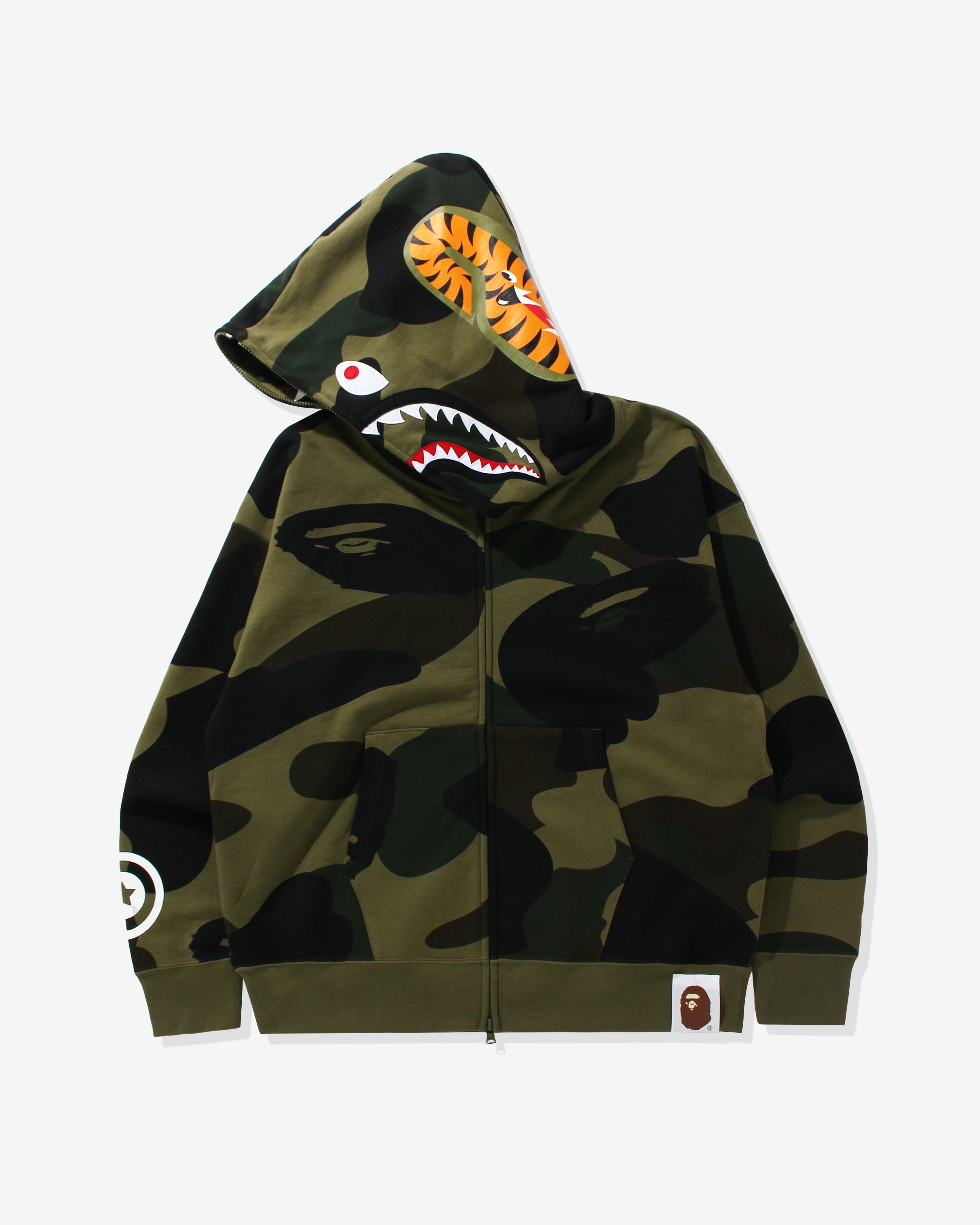 BAPE GIANT 1ST CAMO SHARK LOOSE FIT FULL ZIP - GREEN -