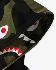 BAPE GIANT 1ST CAMO SHARK LOOSE FIT FULL ZIP - GREEN -