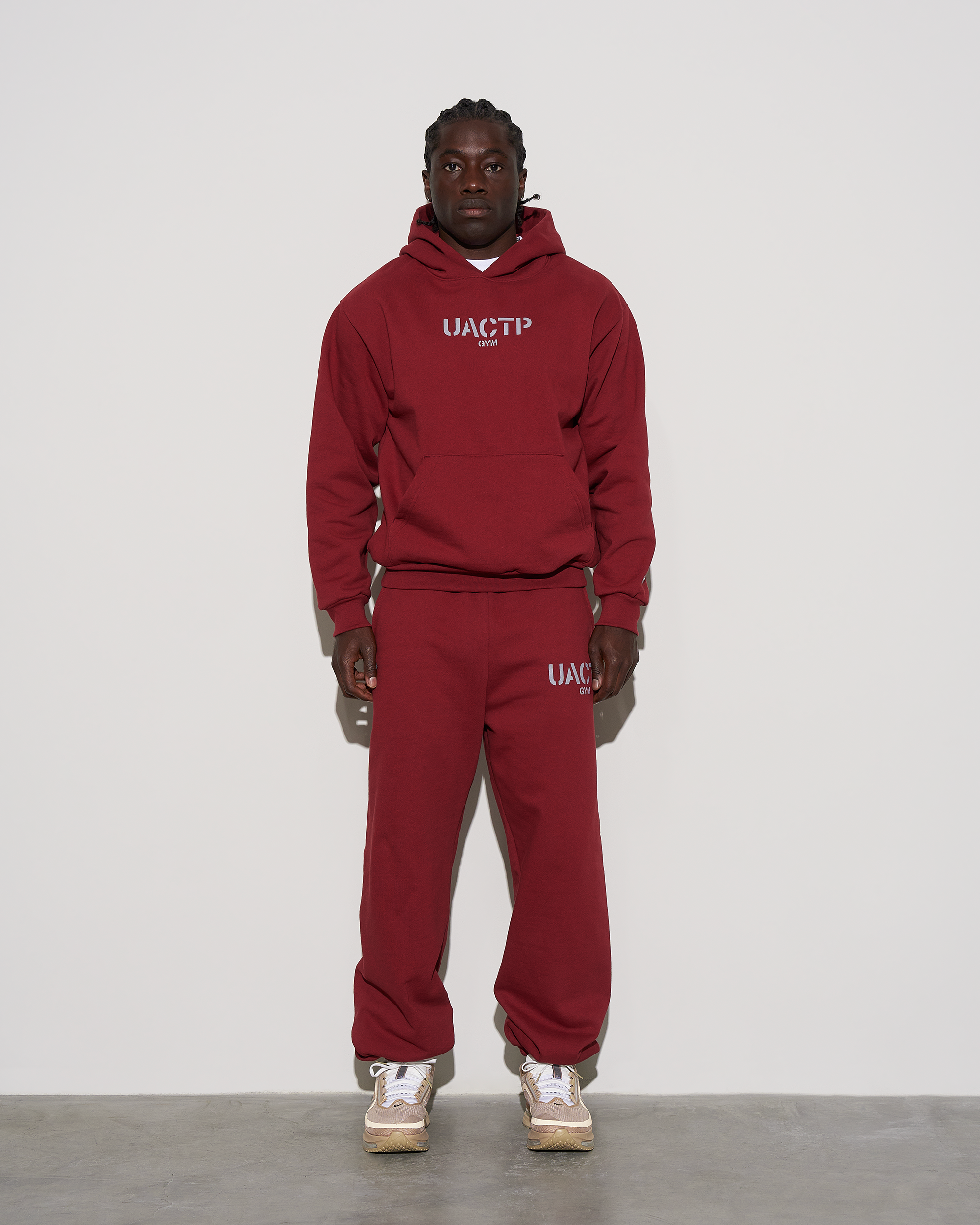 UACTP STENCIL GYM PULLOVER HOOD - BURGUNDY -