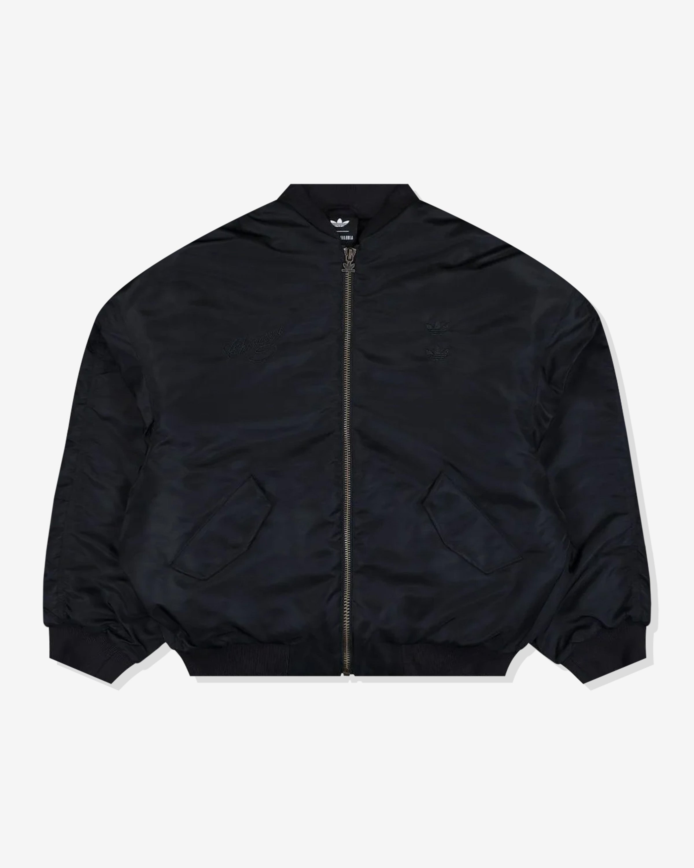 ADIDAS X WILLY CHAVARRIA SATIN BOMBER JACKET - BLACK -