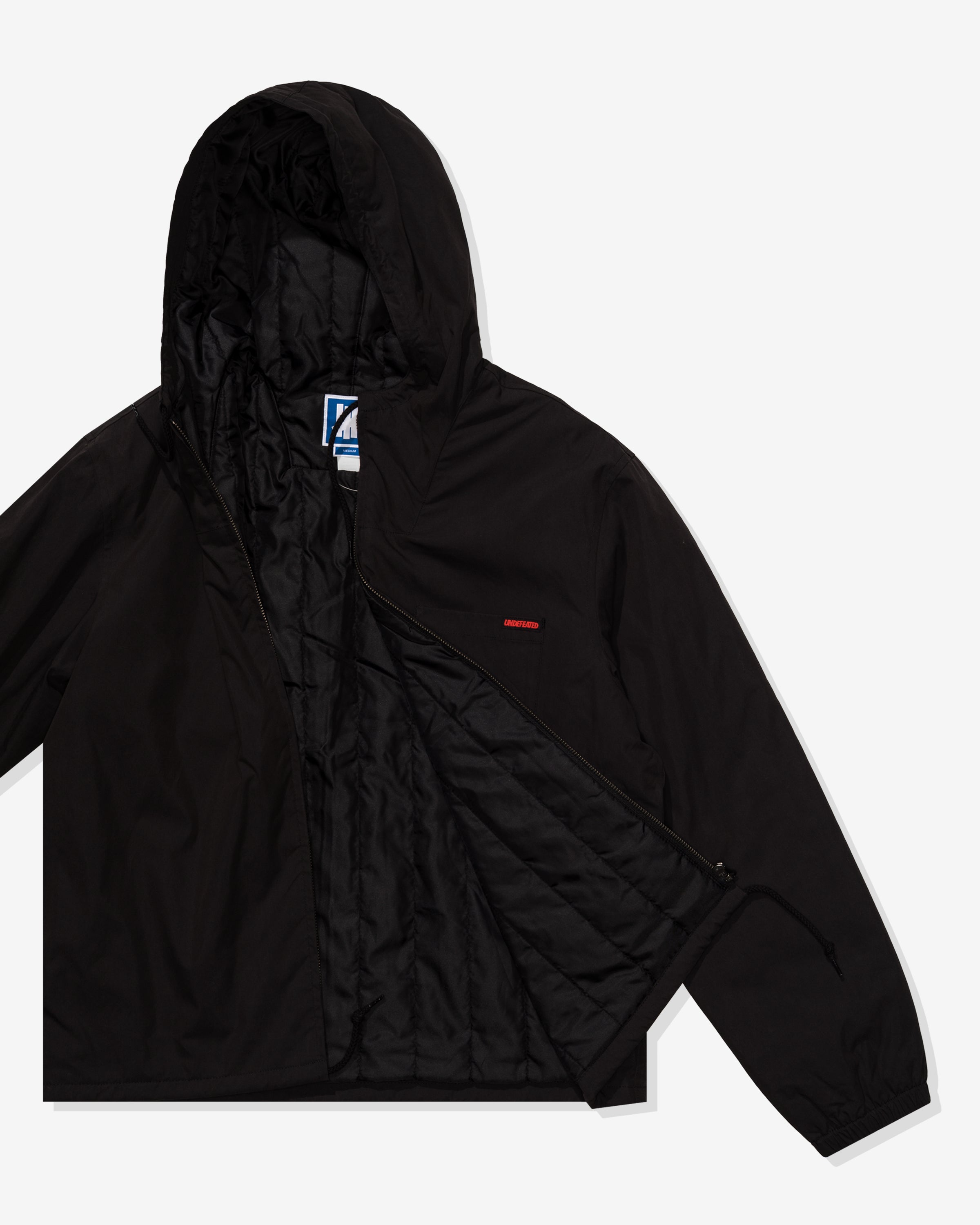 UNDEFEATED HOODED LIGHTWEIGHT WOVEN JACKET - BLACK -