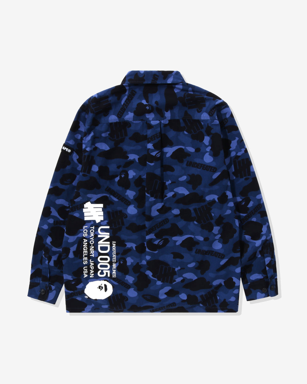 BAPE X UNDEFEATED COLOR CAMO FLANNEL JACKET - NAVY -