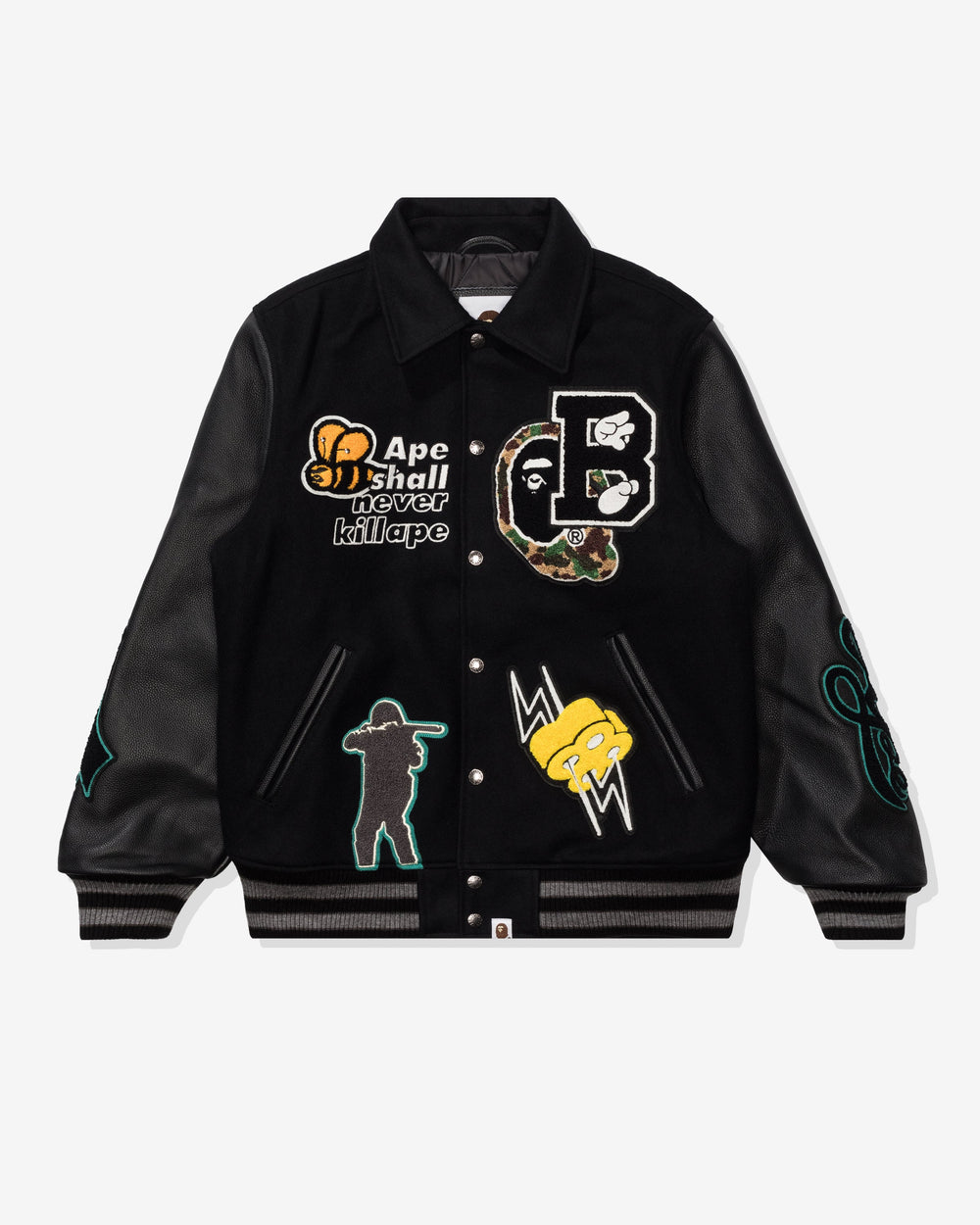 BAPE VARSITY JACKET - BLACK -