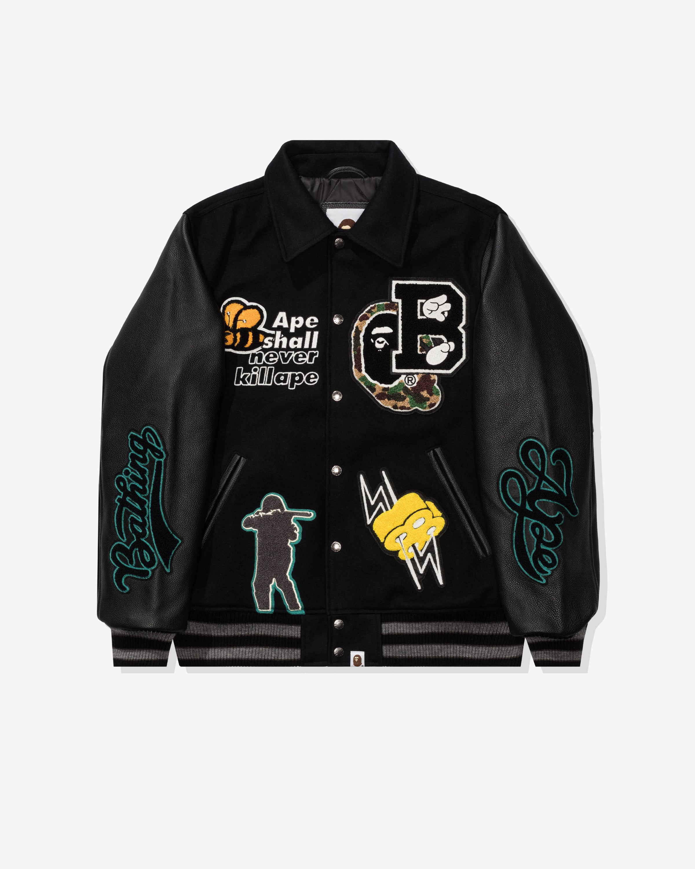 BAPE VARSITY JACKET - BLACK -