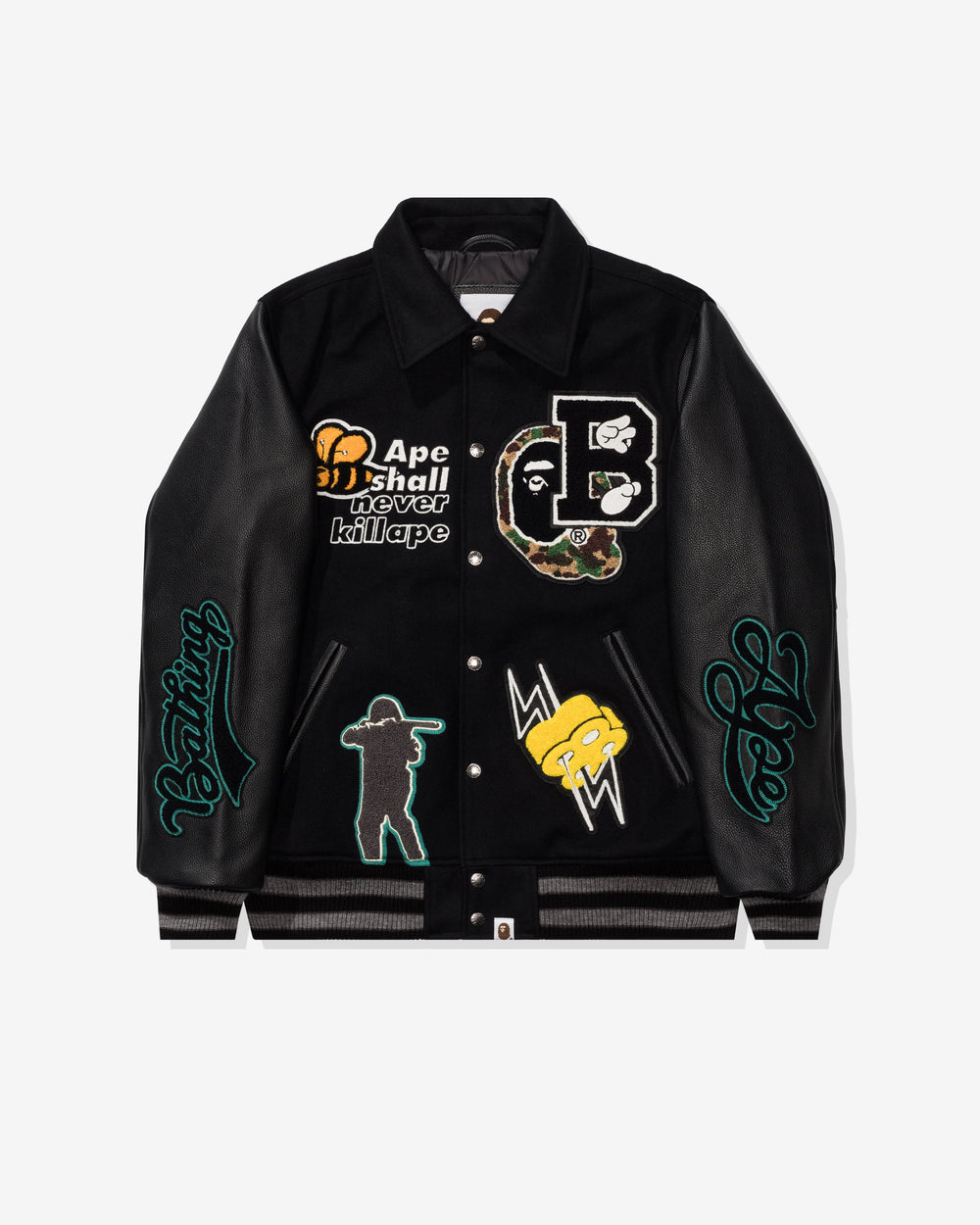BAPE VARSITY JACKET - BLACK -