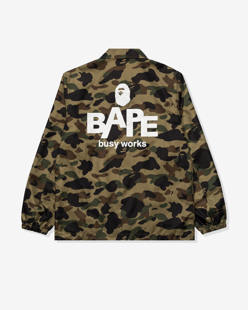 BAPE 1ST CAMO NYLON TWILL COACH JACKET - GREEN